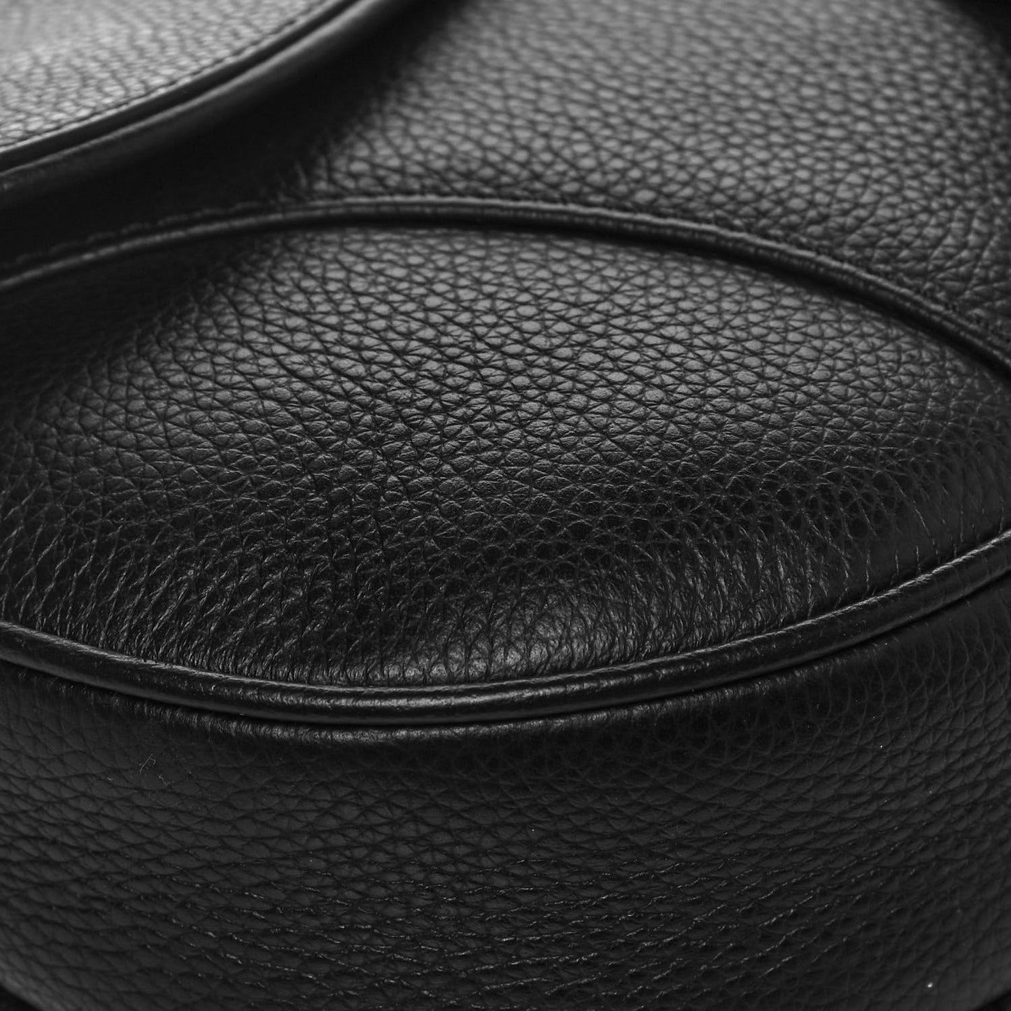 X SHAWN STUSSY Grained Calfskin Saddle Bag Black
