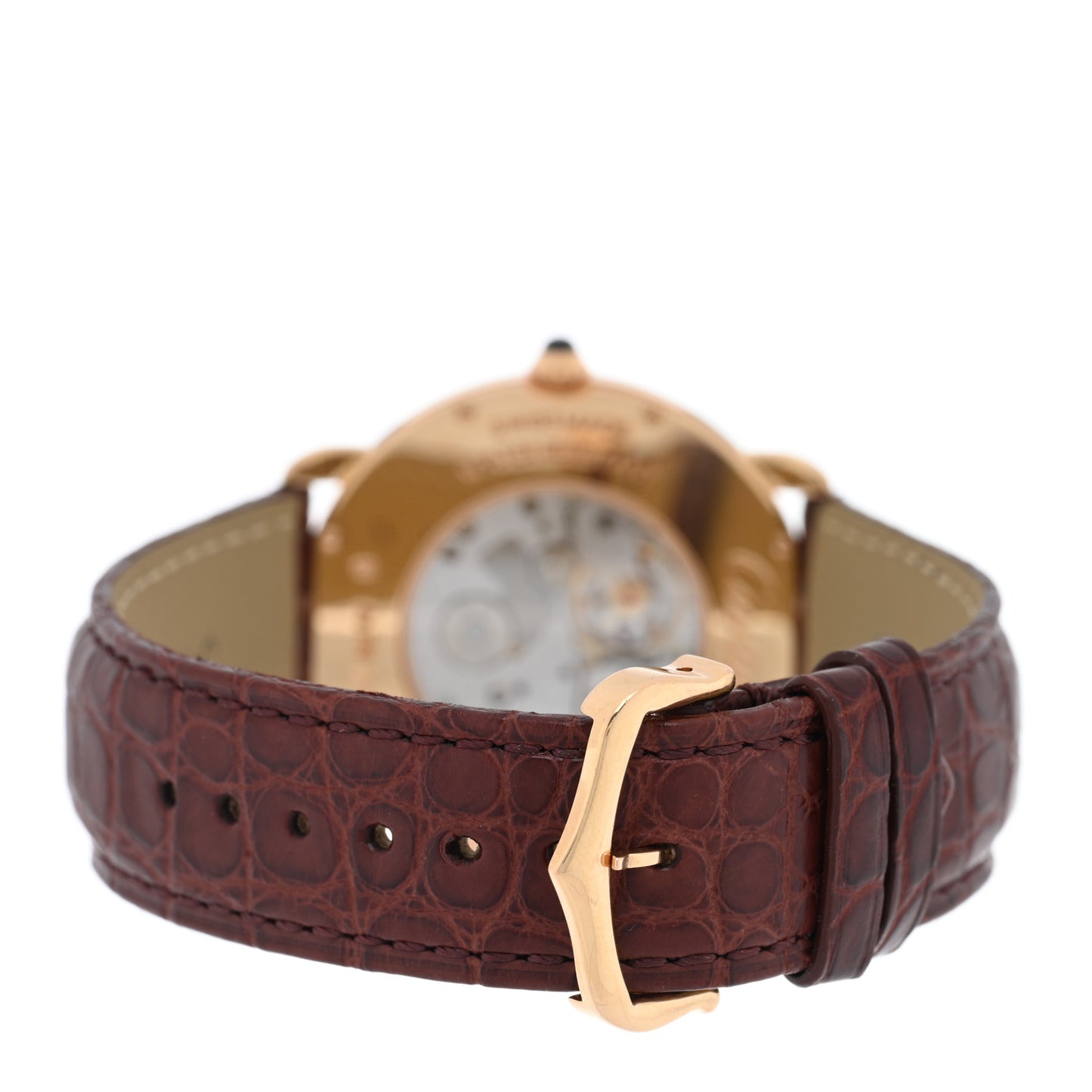 18K Pink Gold Alligator 36mm Ronde Louis Manual Winding Watch Brown