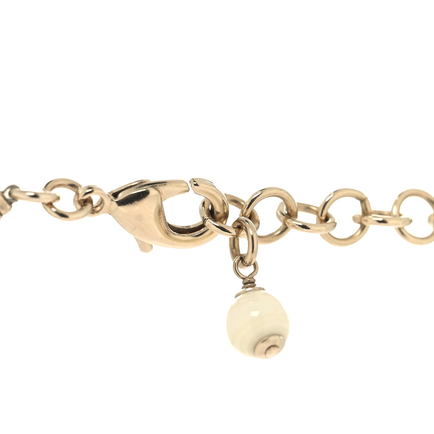 Crystal Pearl CC Choker Necklace Gold White