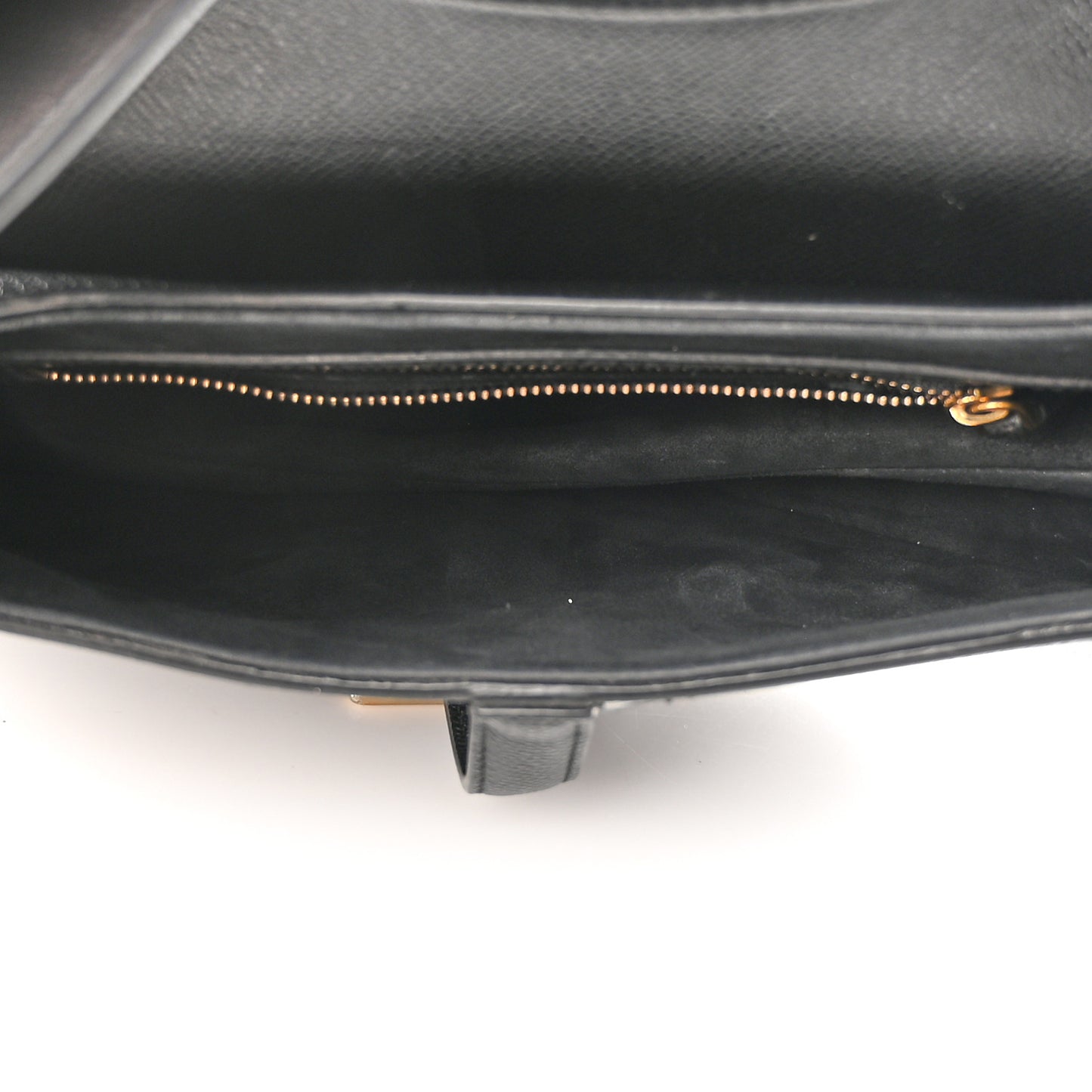Grained Calfskin Saddle Bag Black