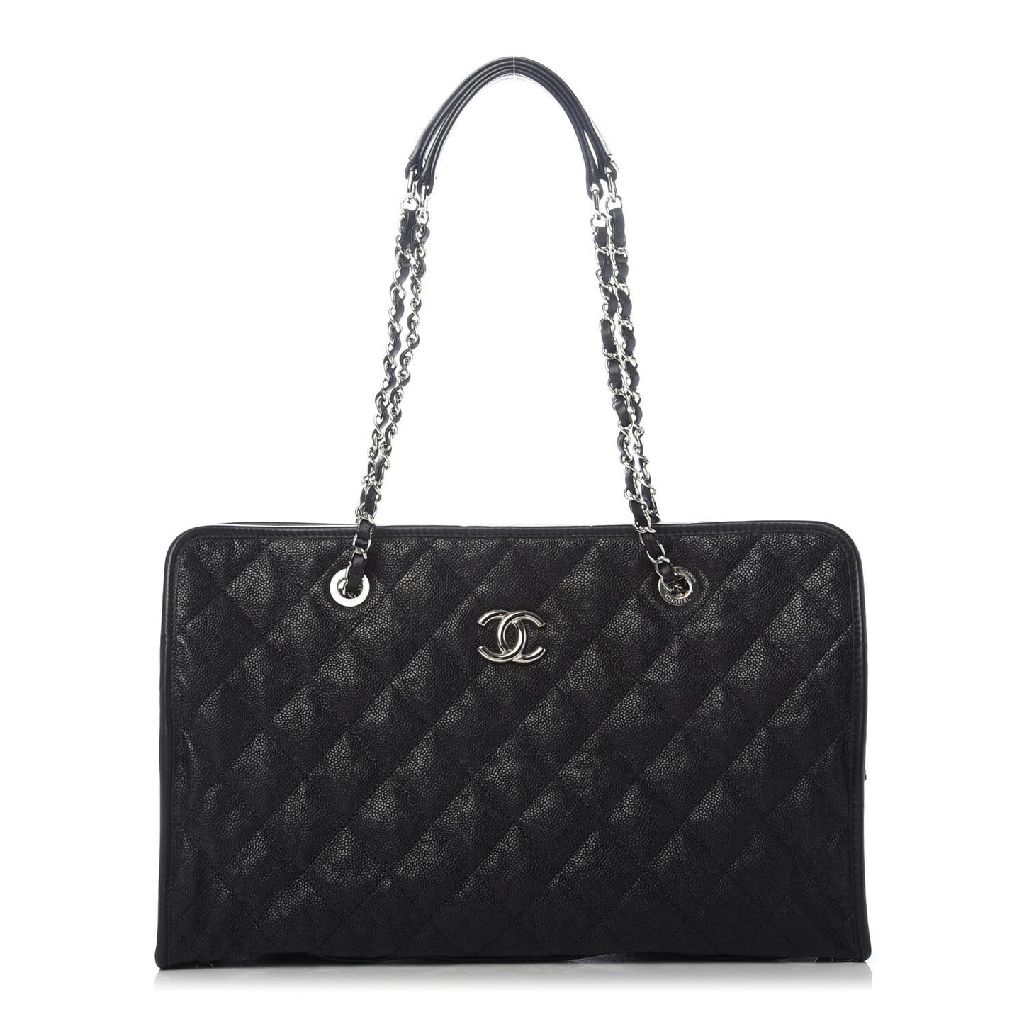 Caviar Quilted French Riviera Tote Black