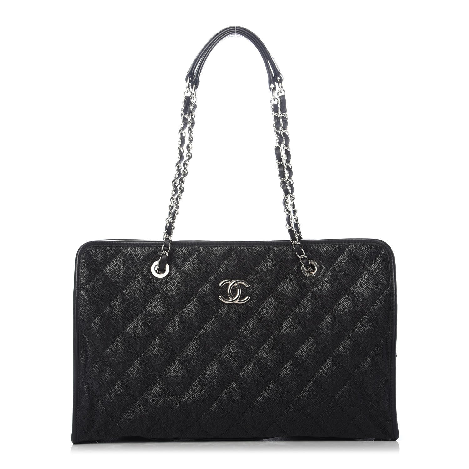 Chanel Caviar Quilted French Riviera Tote Black 1 of 10