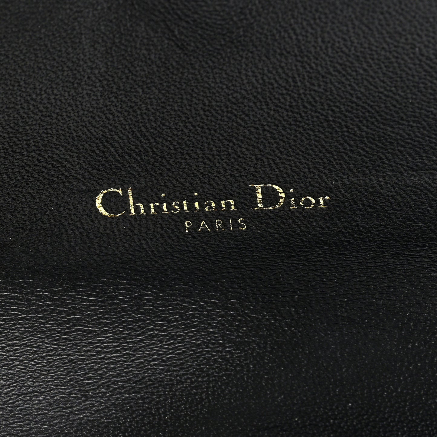Grained Calfskin Saddle Chain Wallet Pouch Black