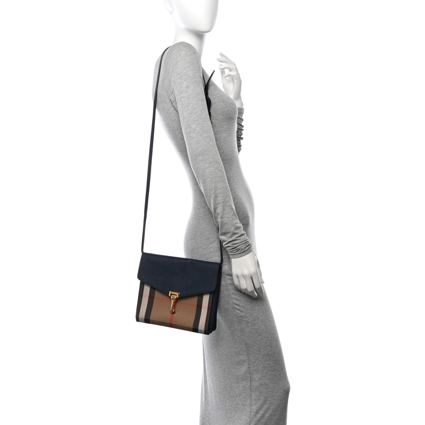 Derby Calfskin House Check Baby Macken Crossbody Bag Navy