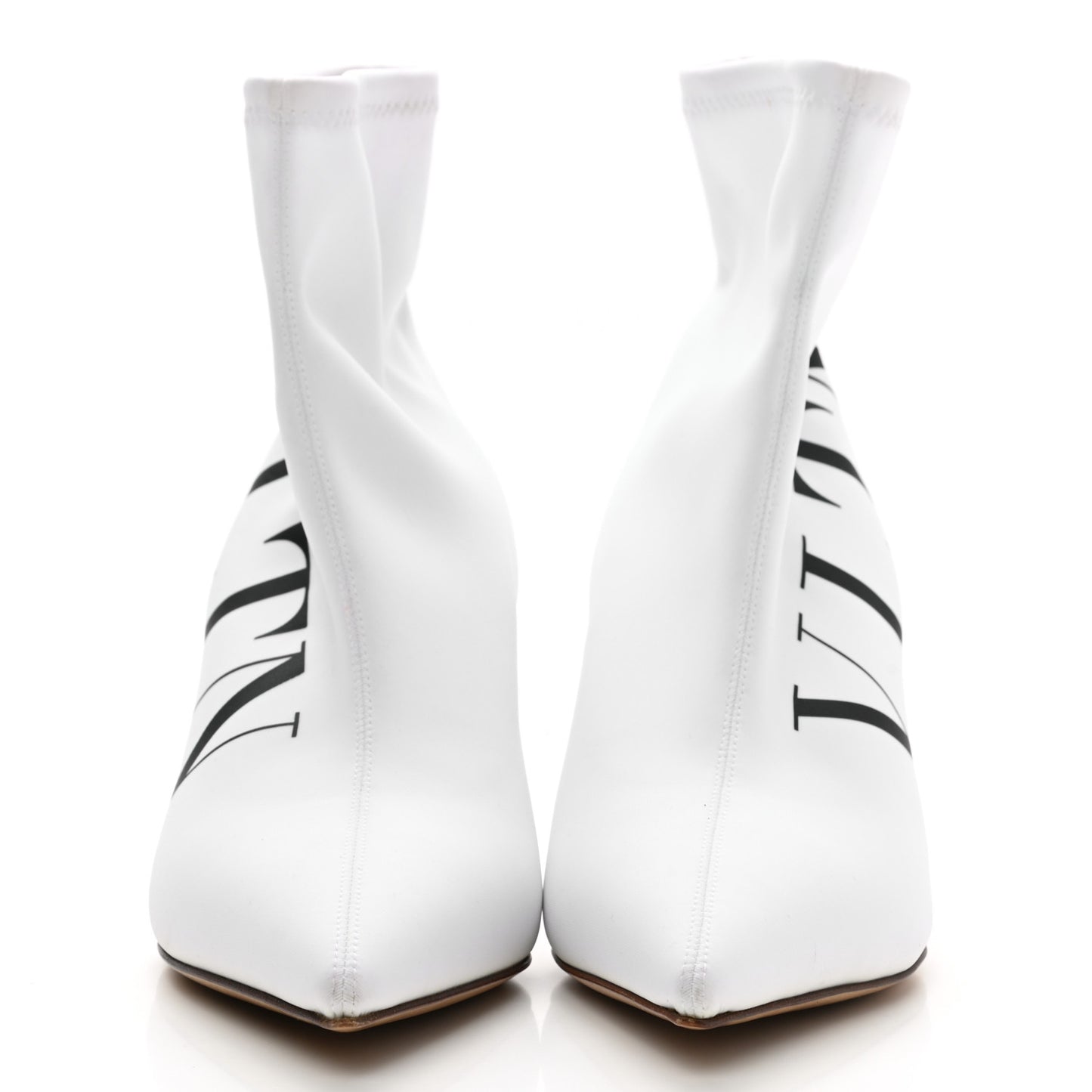 Eco Leather VLTN 70mm Sock Booties 36 White Black