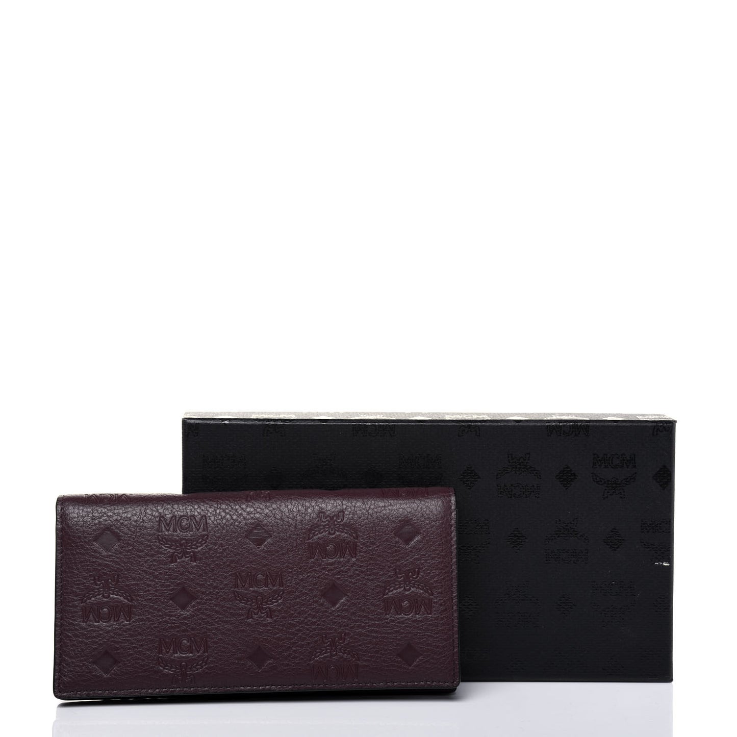 Calfskin Signature Monogram Klara Two Fold Wallet Rustic Brown