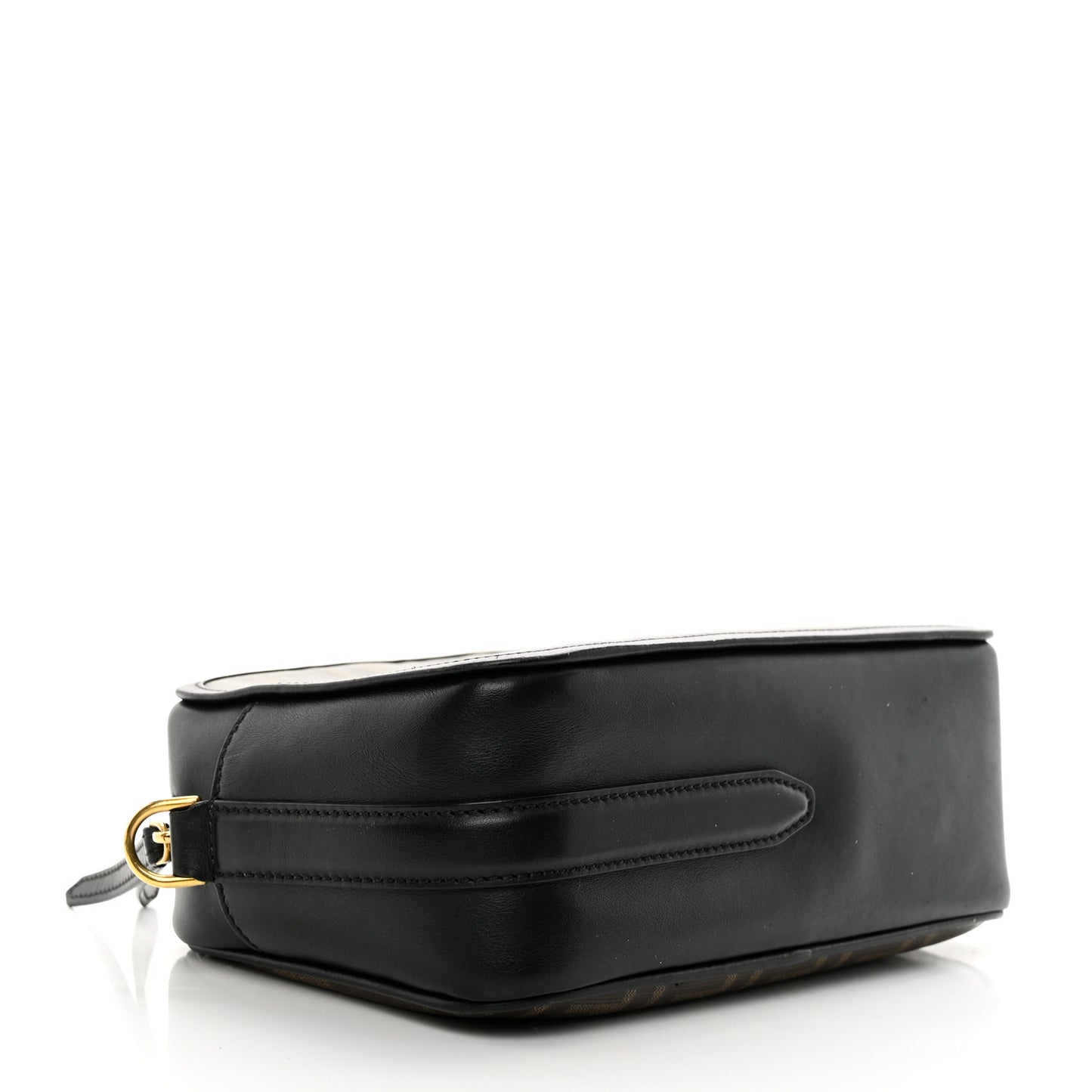 Glazed Fabric Vitello Century FF 1974 Stamp Patch Camera Case Mogano Panna Black