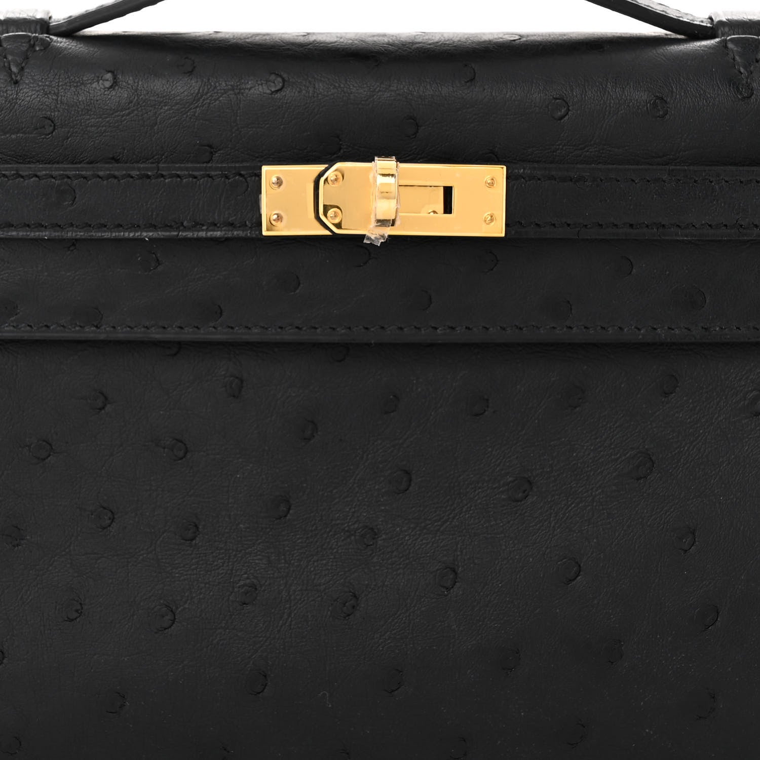 Hermes Ostrich Kelly Pochette Black 8 of 11