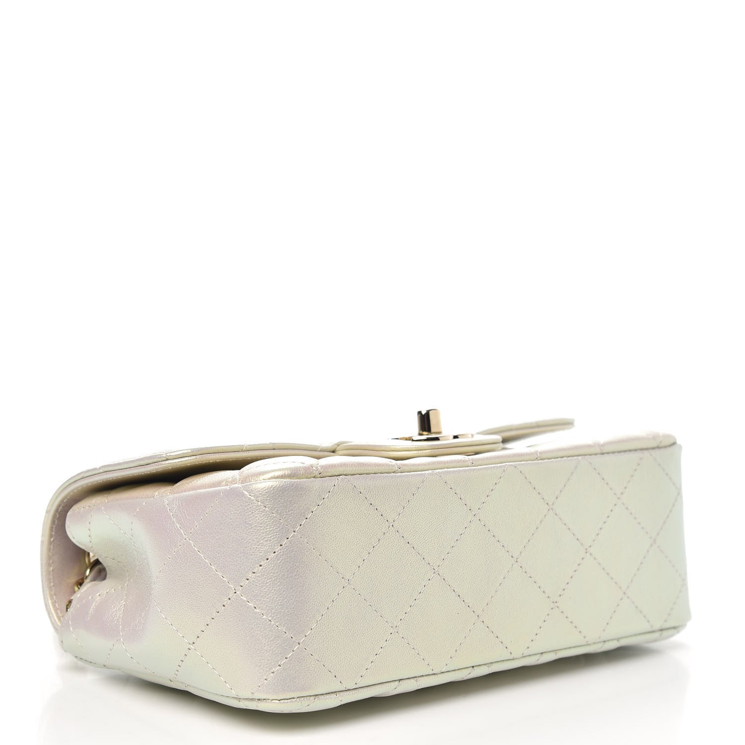 Chanel Iridescent Lambskin Quilted Mini Rectangular Flap Ivory 4 of 11