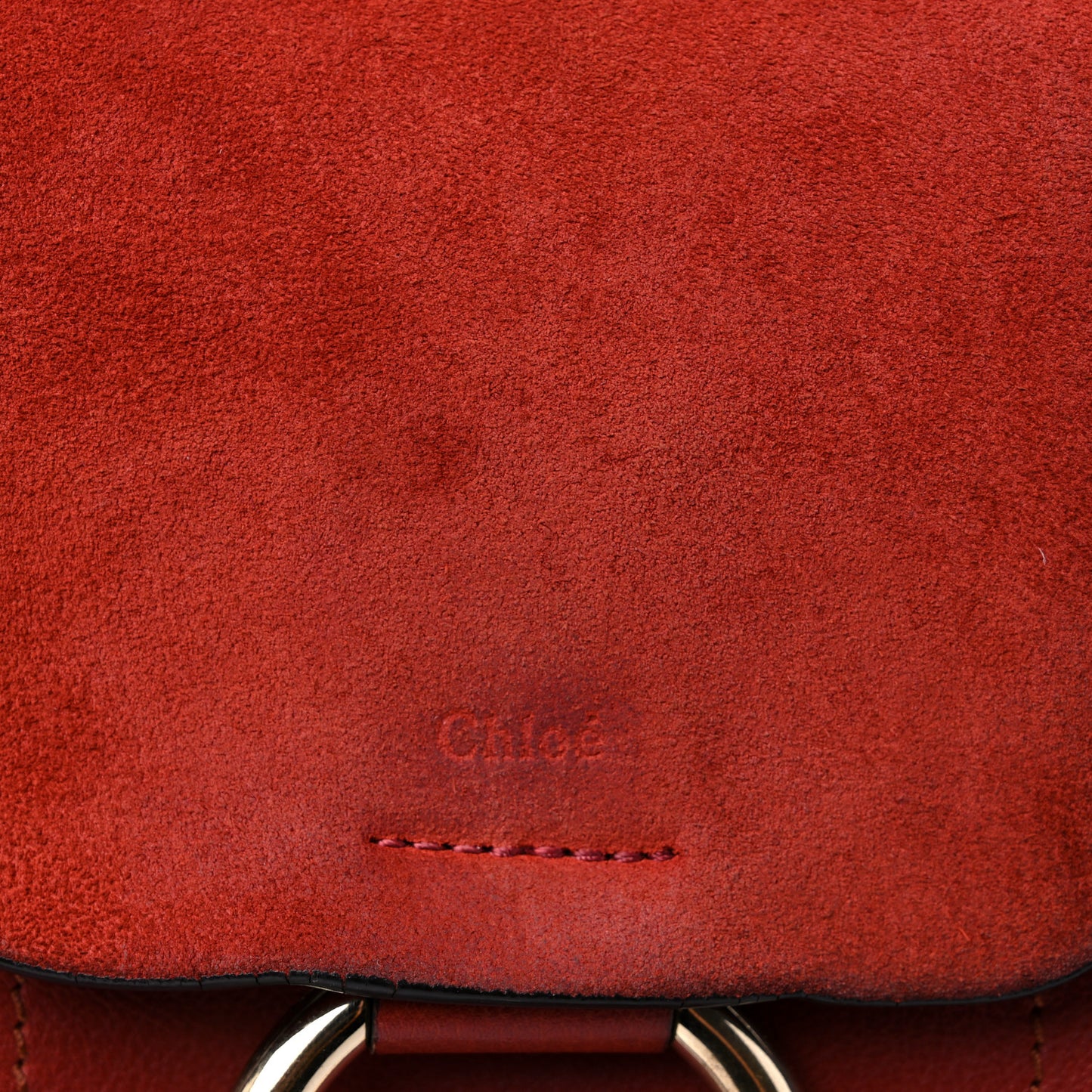 Suede Calfskin Mini Faye Backpack Earthy Red