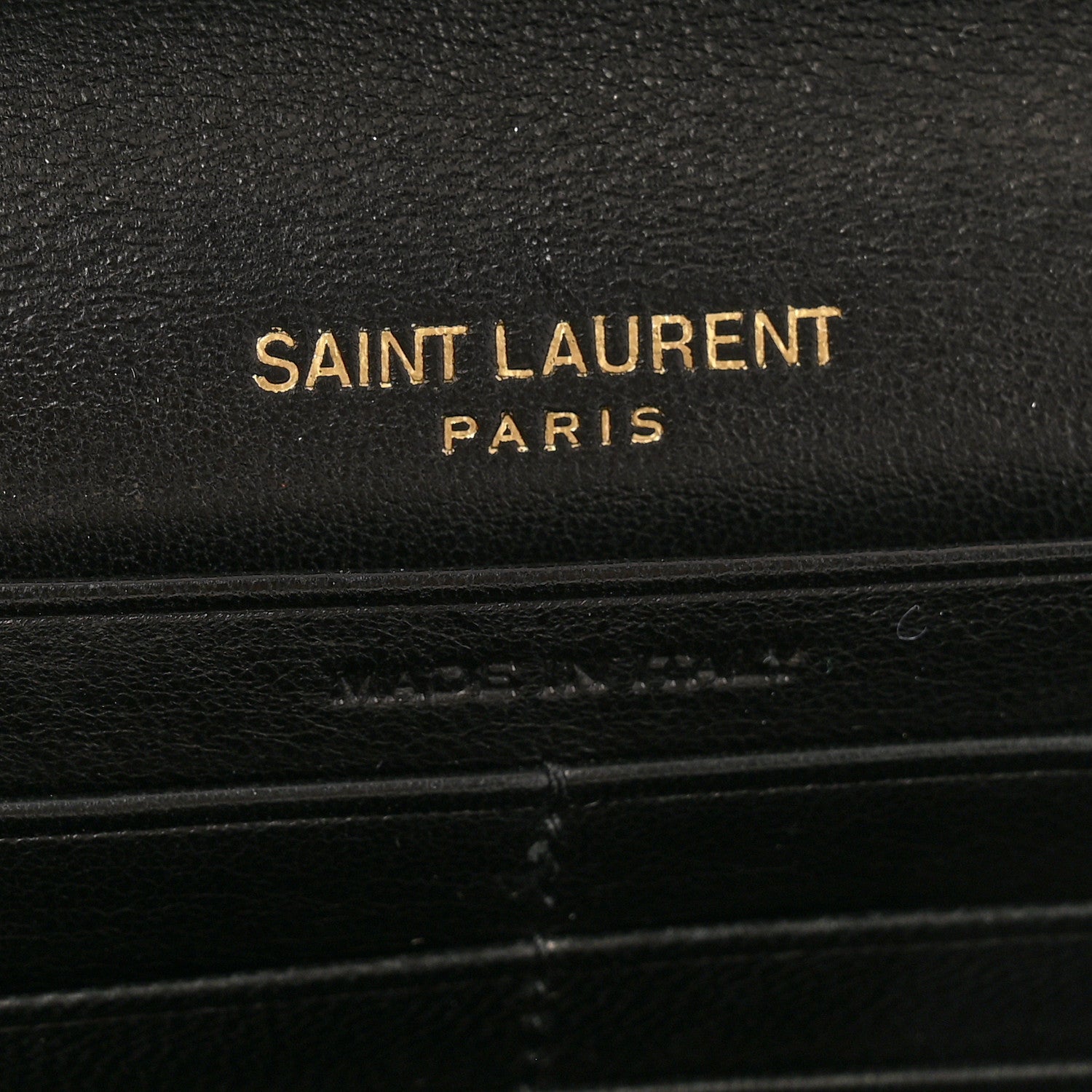 Saint Laurent Lambskin Carre Quilted Le Maillon Wallet On Chain Black 6 of 11