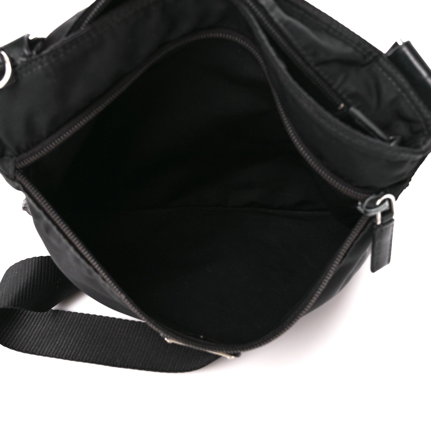 Prada Nylon Saffiano Flat Messenger Bag Black 6 of 13