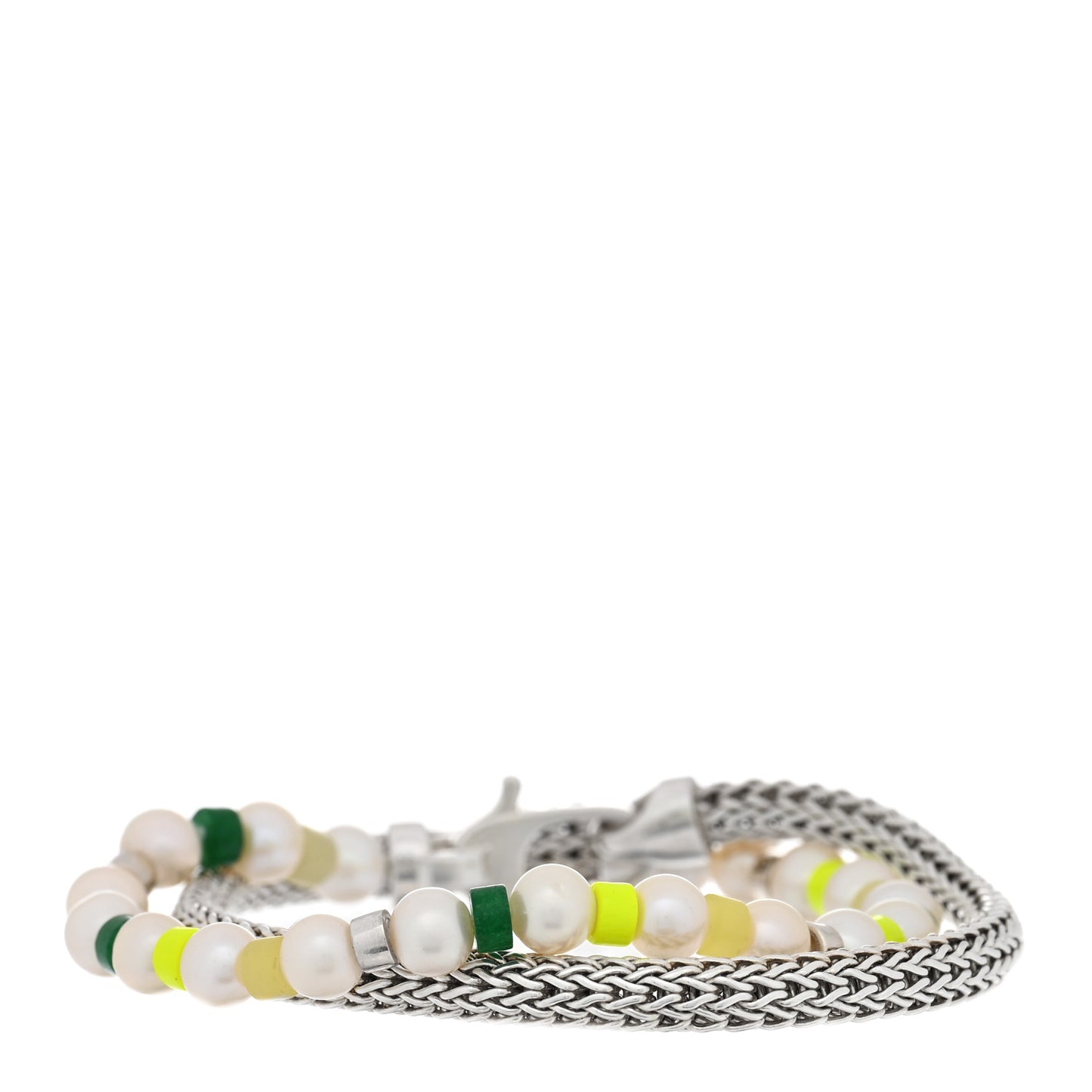 Sterling Silver Cultured Pearl Quartz Lemon Magnesite Wrap Bracelet
