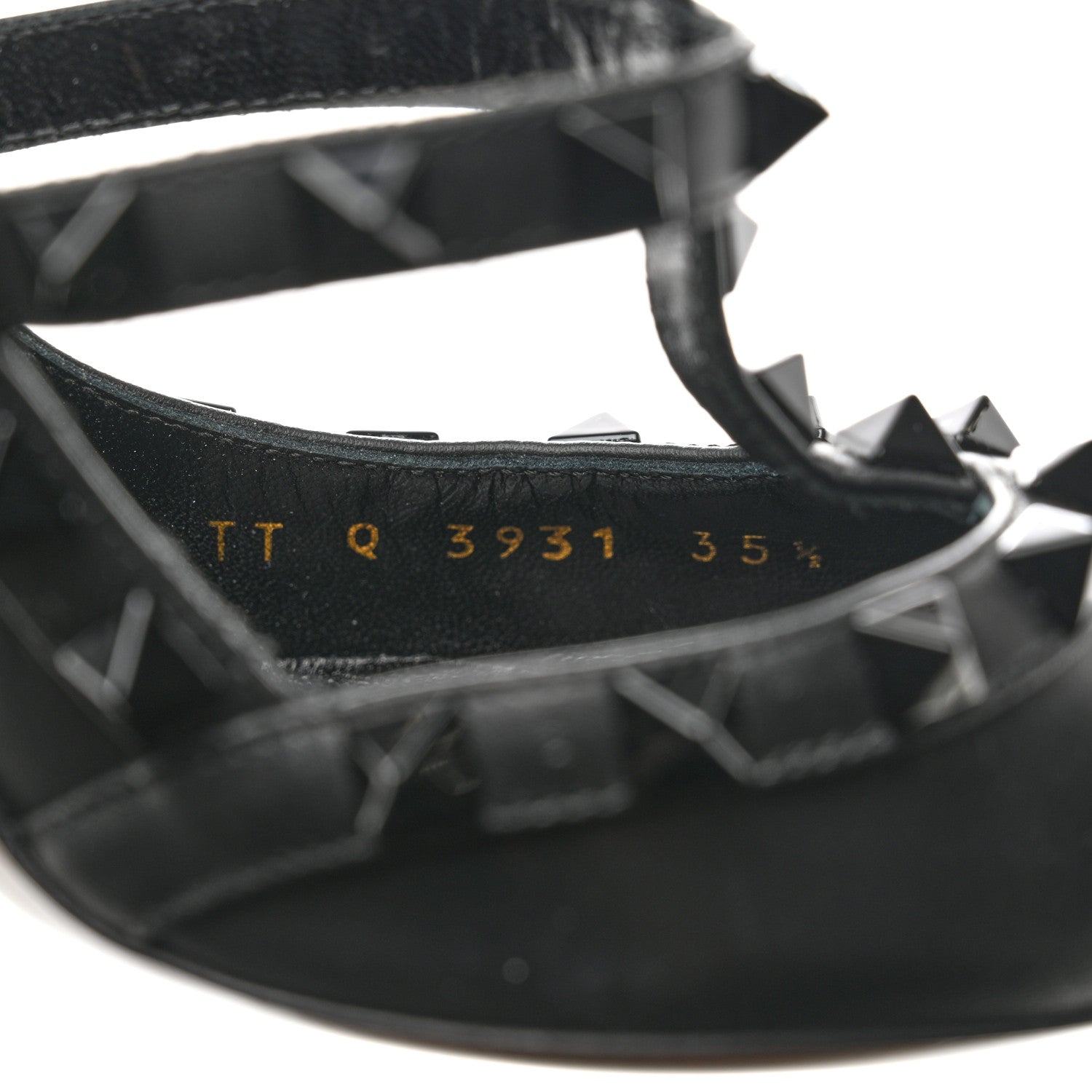 Valentino Garavani Calfskin Lacquered Monochrome Rockstud Ankle Strap 100mm Pumps 35.5 Black 6 of 8