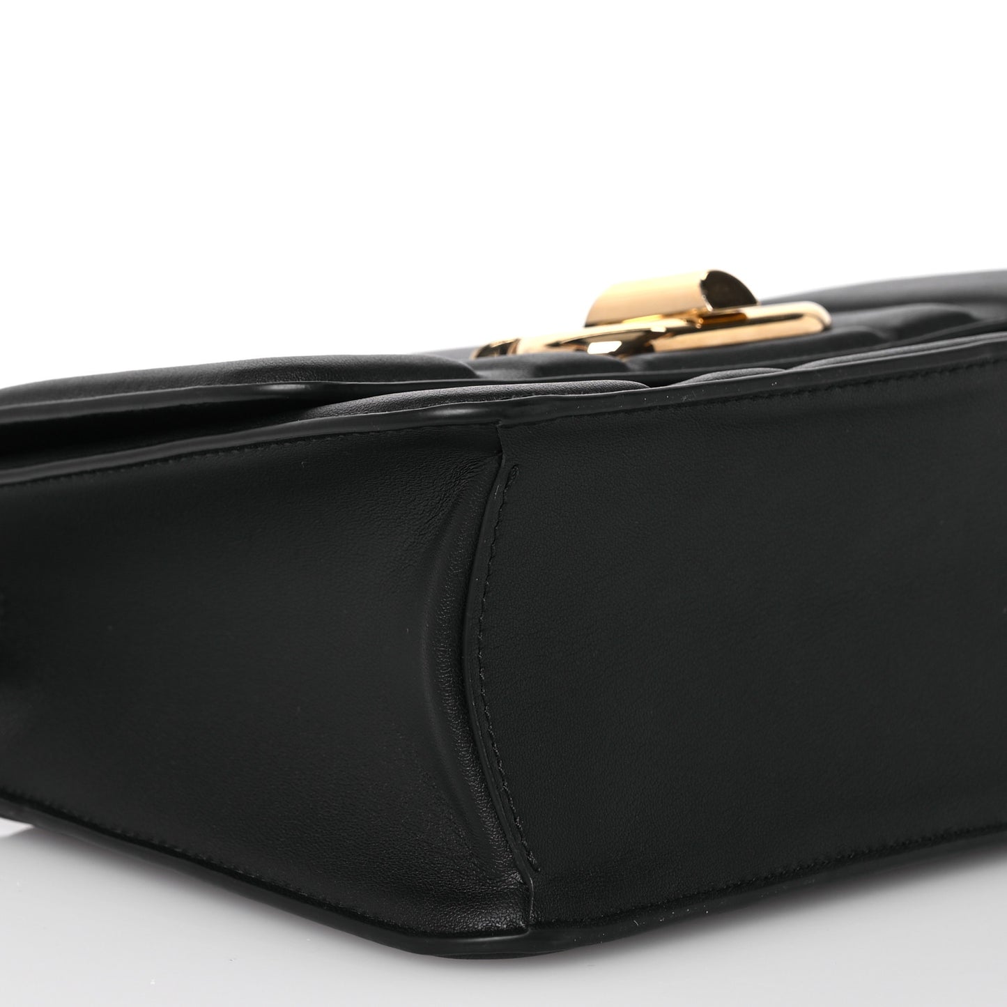 Calfskin Quilted Medium New Gancini Shoulder Bag Black