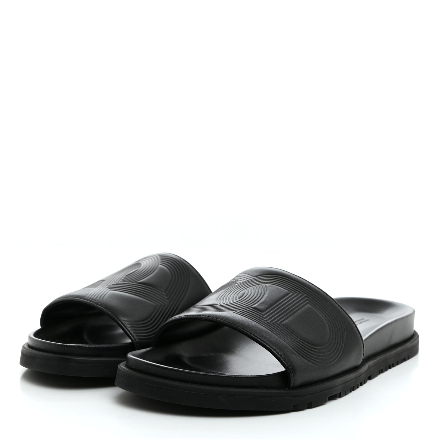 Calfskin Mens Biarritz Sandals 40 Black