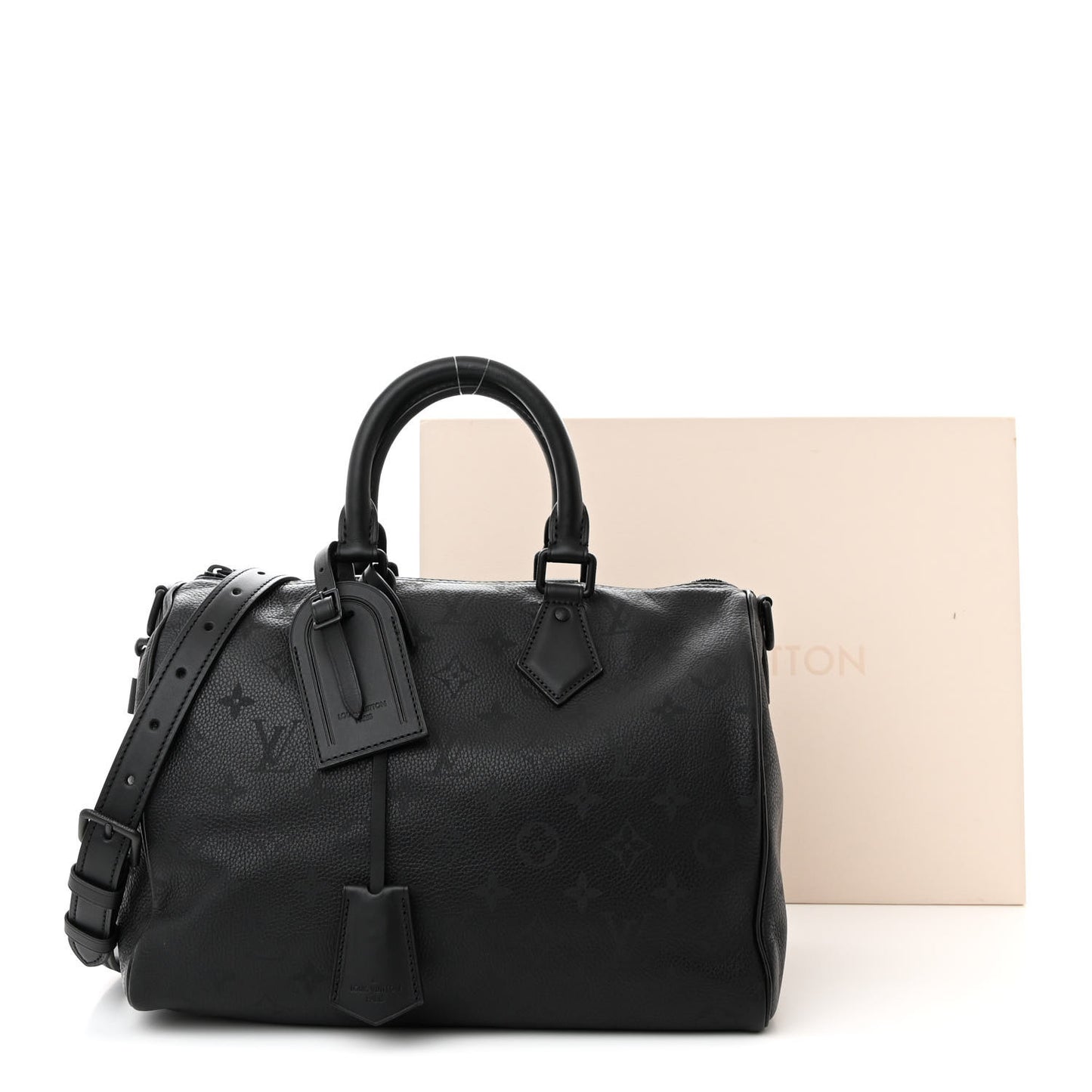 Calfskin Monogram Speedy P9 Bandouliere 30 Ultra Black