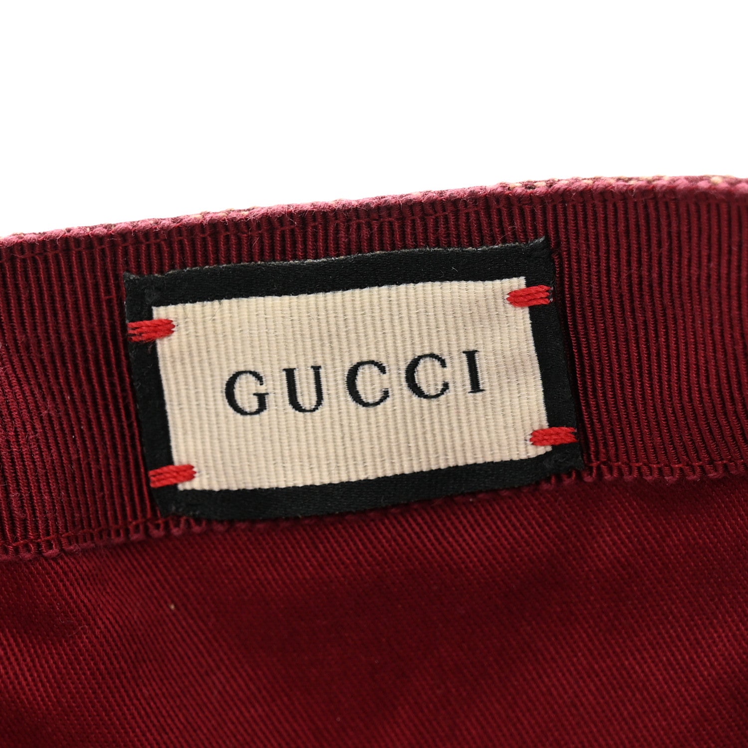 Gucci Monogram Textured Dollar Calfskin Zeno Baseball Hat L Camel Bordeaux 8 of 10
