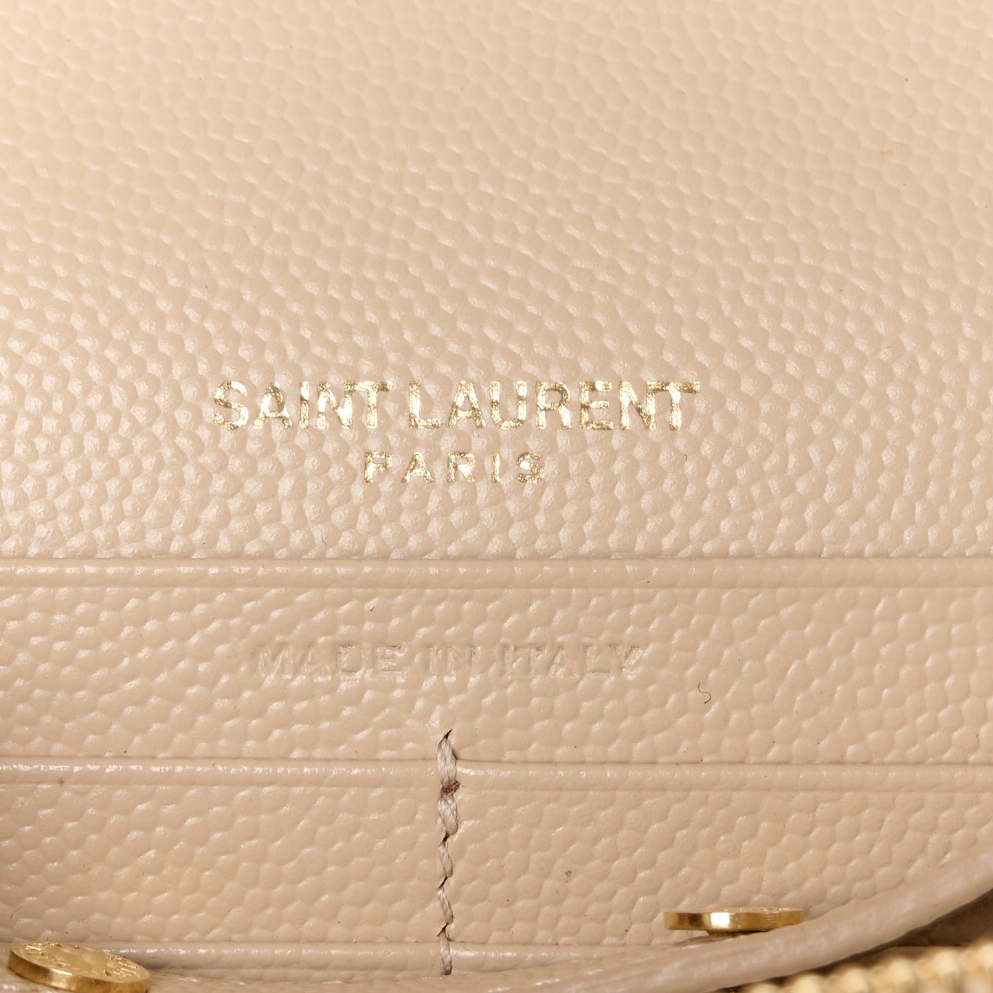 Grain De Poudre Matelasse Chevron Monogram Chain Wallet Dark Beige