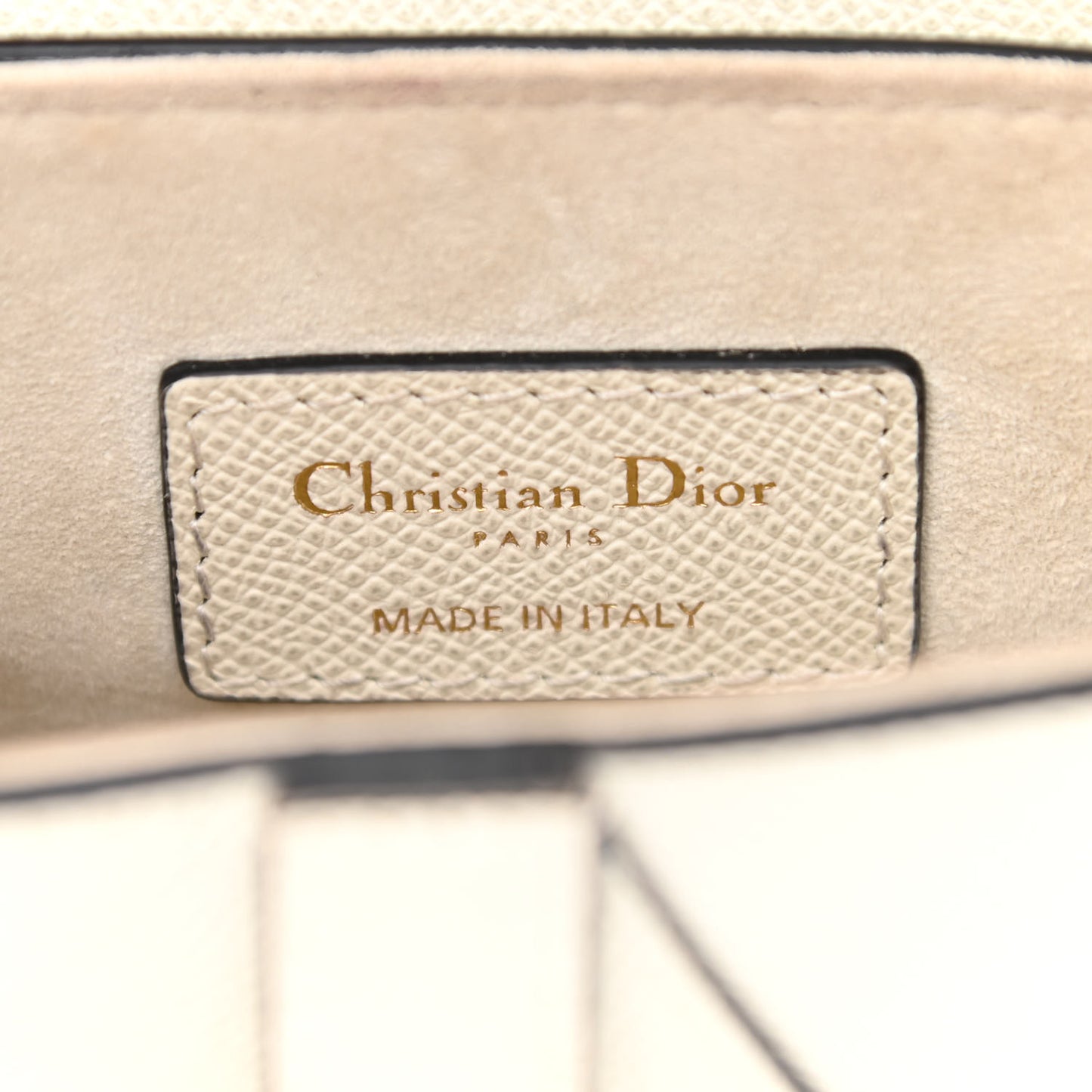 Grained Calfskin Mini Saddle Bag White