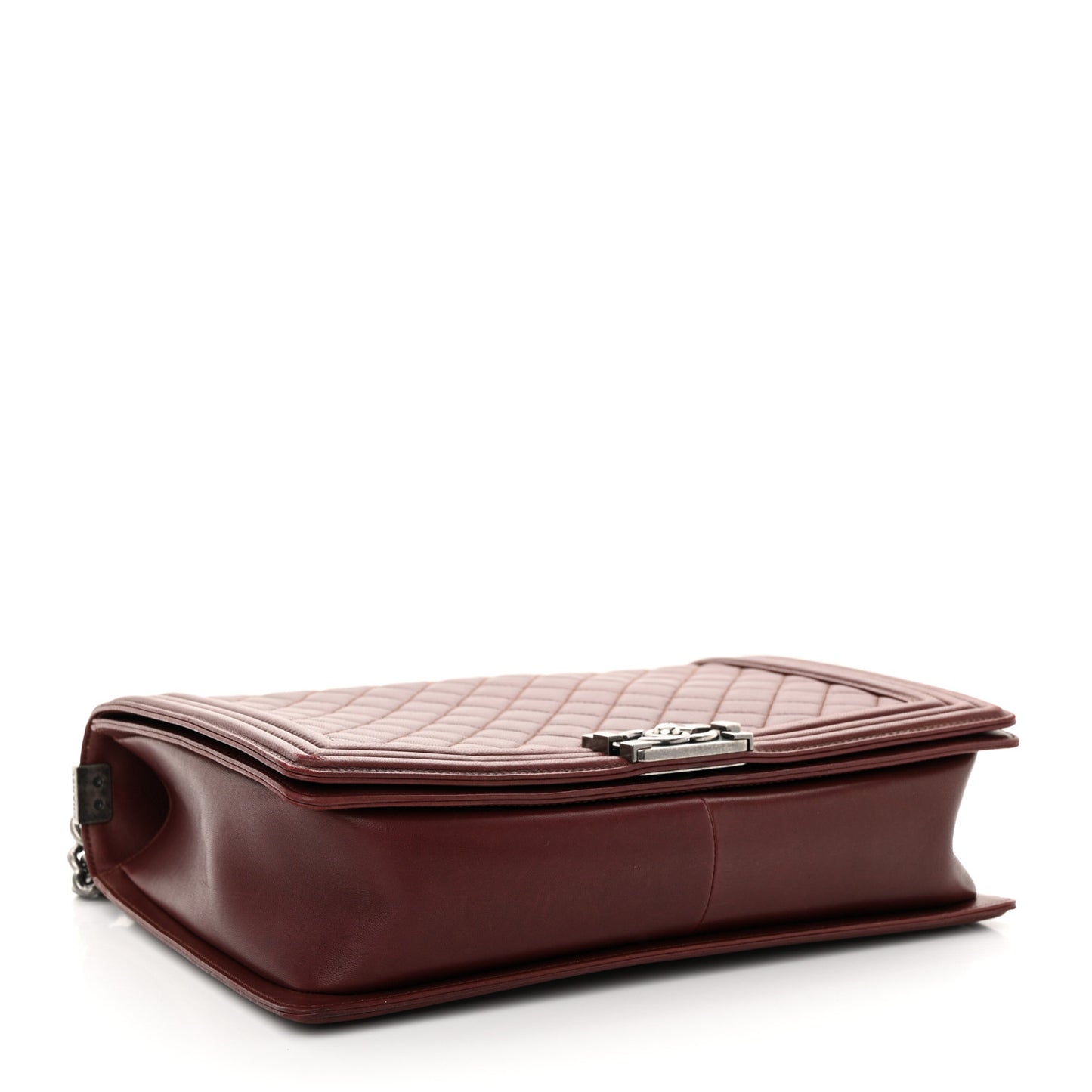 Lambskin Quilted Large Boy Flap Dark Red