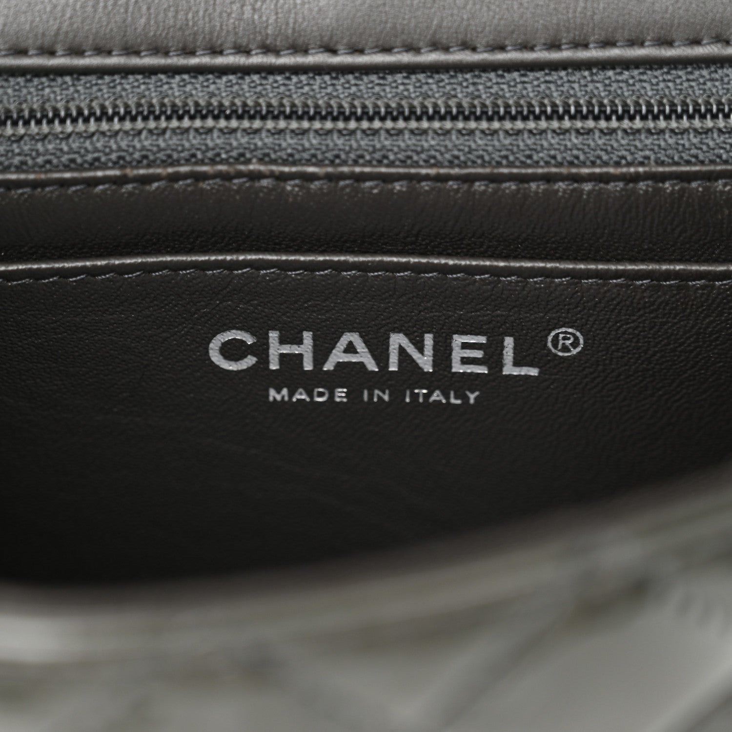 Chanel Patent Calfskin Quilted Mini Rectangular Flap Grey 6 of 10