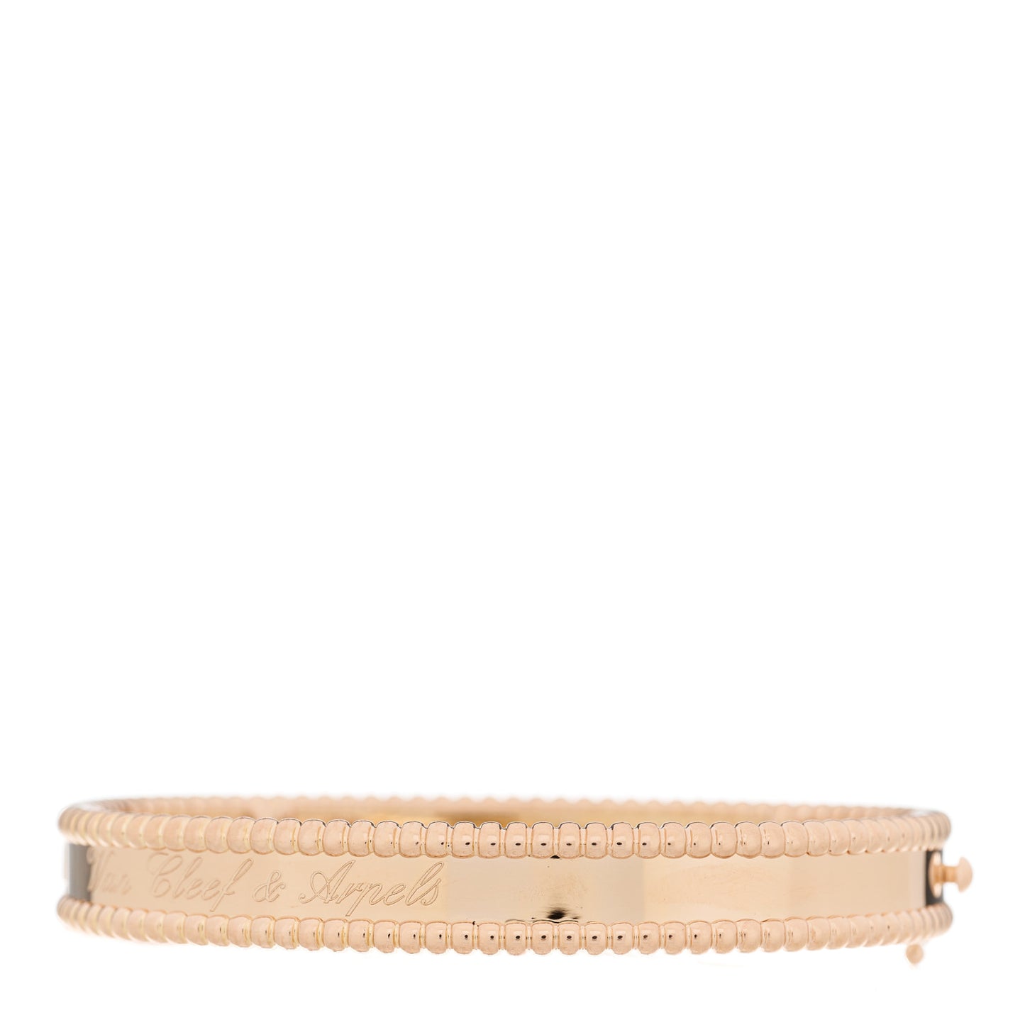 18K Rose Gold Perlee Signature Bangle Bracelet S