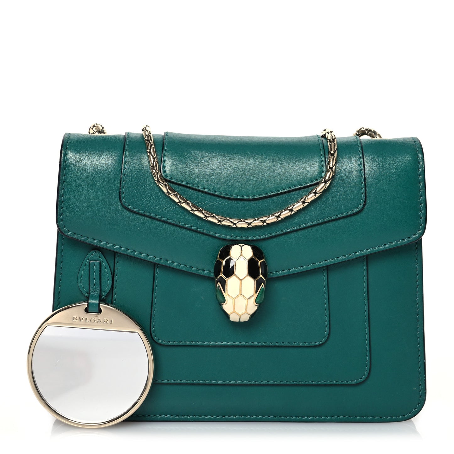 Calfskin Small Serpenti Forever Snake Strap Crossbody Bag Emerald Green
