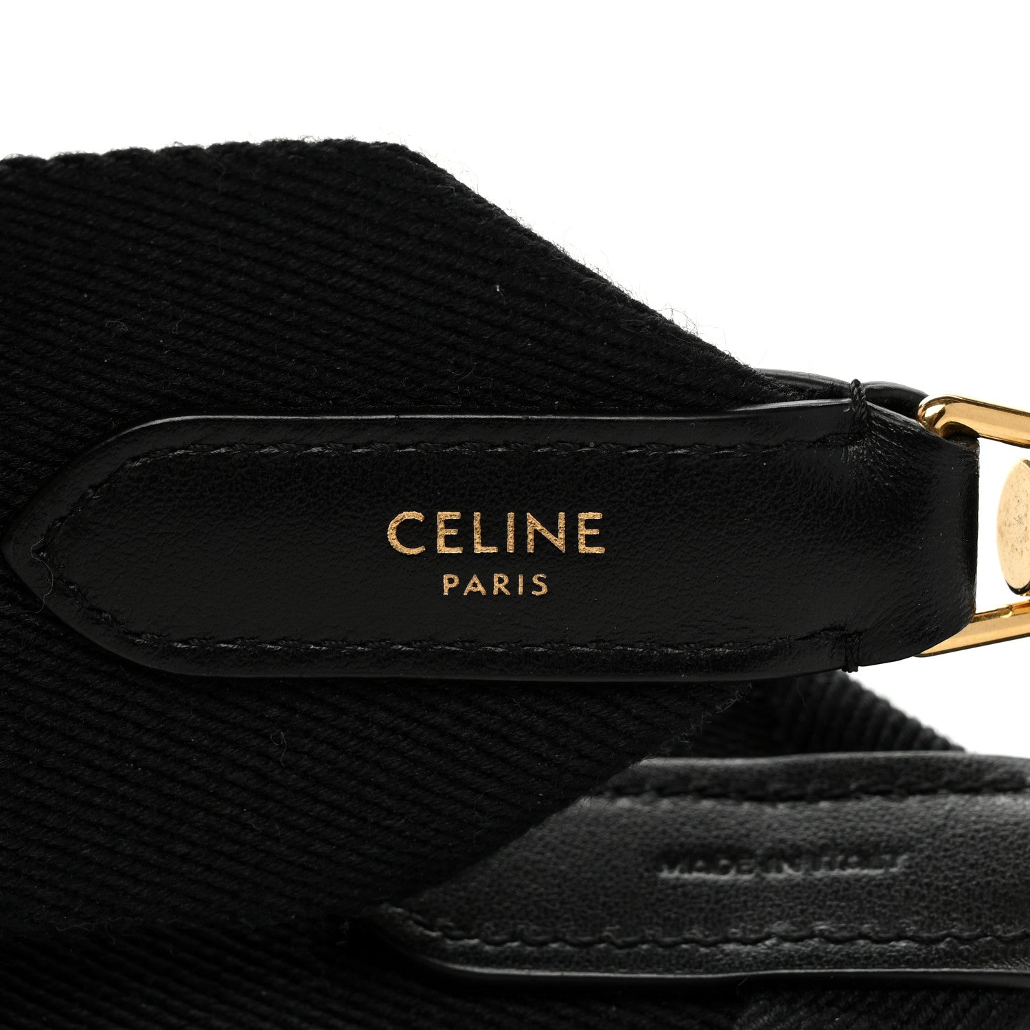 Celine Jacquard Wool Logo Short Strap Black Beige 4 of 6