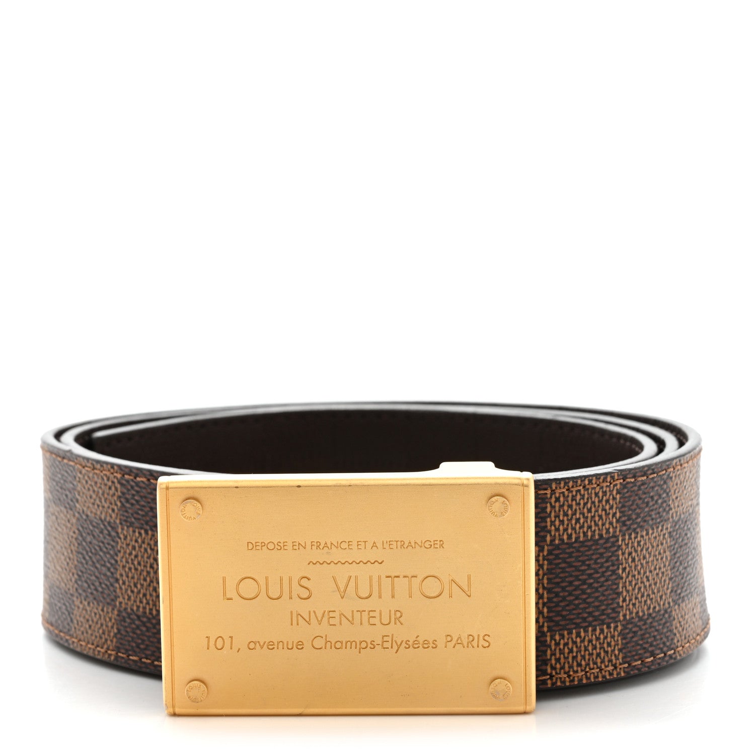 Louis Vuitton Damier Ebene Inventeur 90 36 Belt 1801288 – FASHIONPHILE