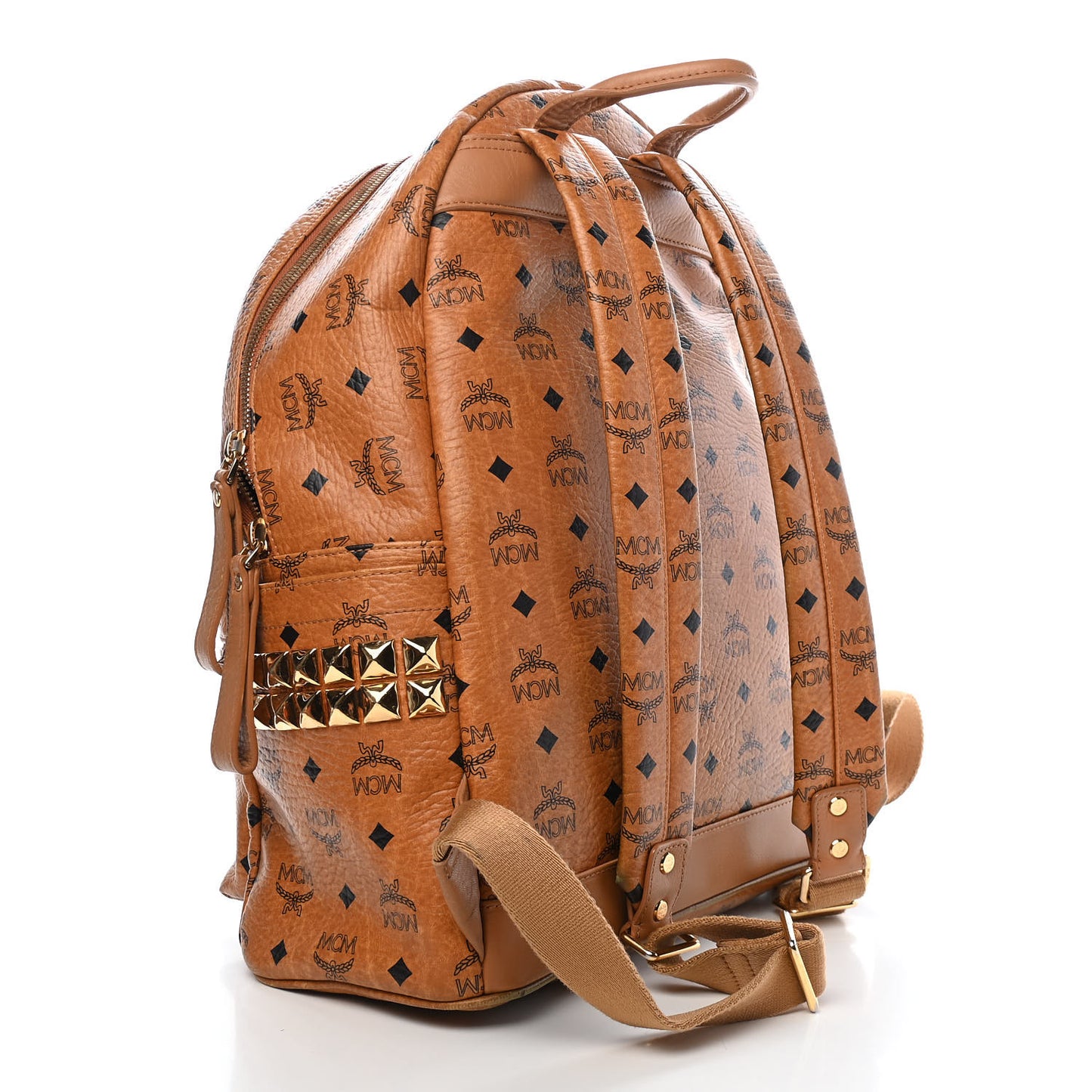 Visetos Medium Side Studs Stark Backpack Cognac