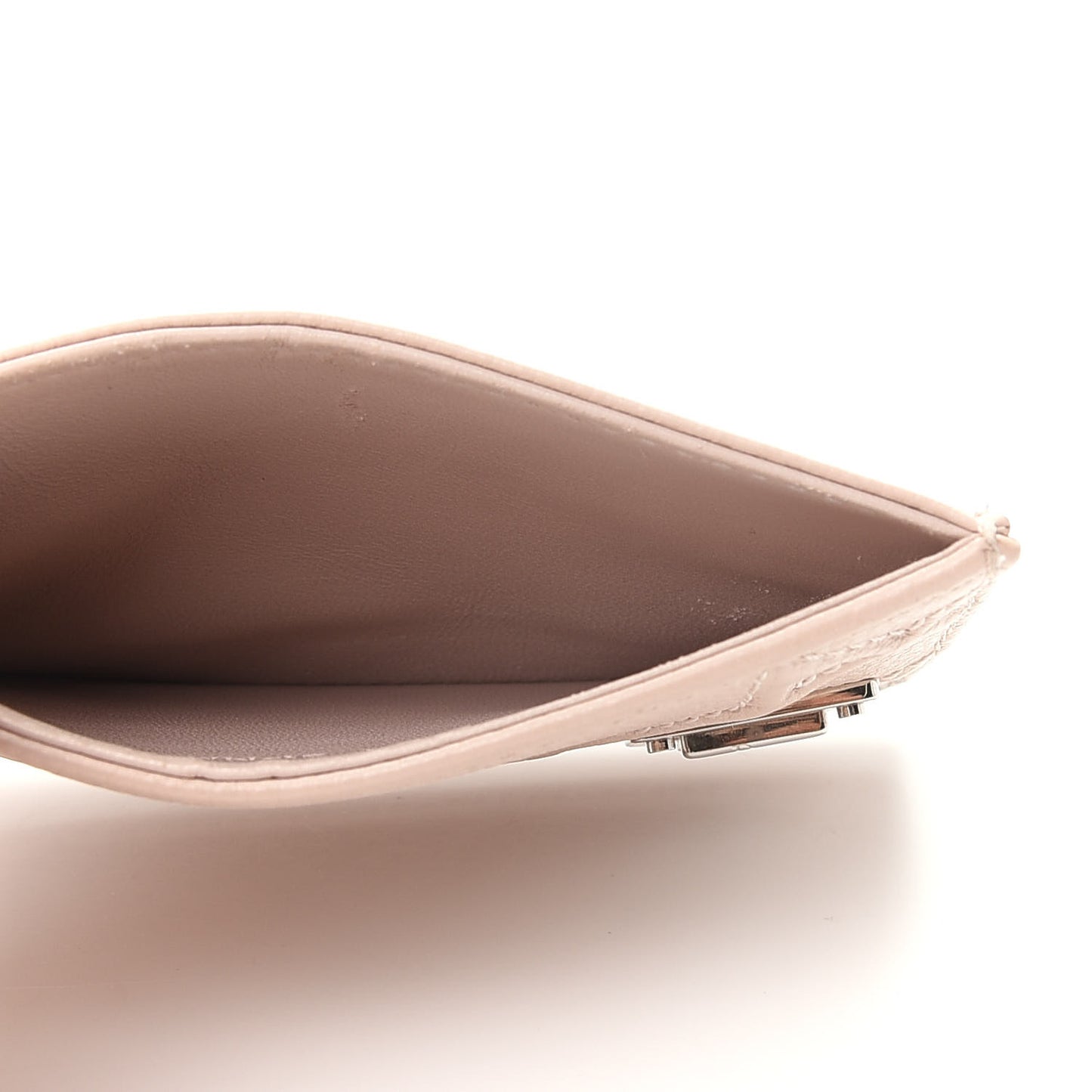 Grained Calfskin Cannage Diorama Card Holder Rose Poudre
