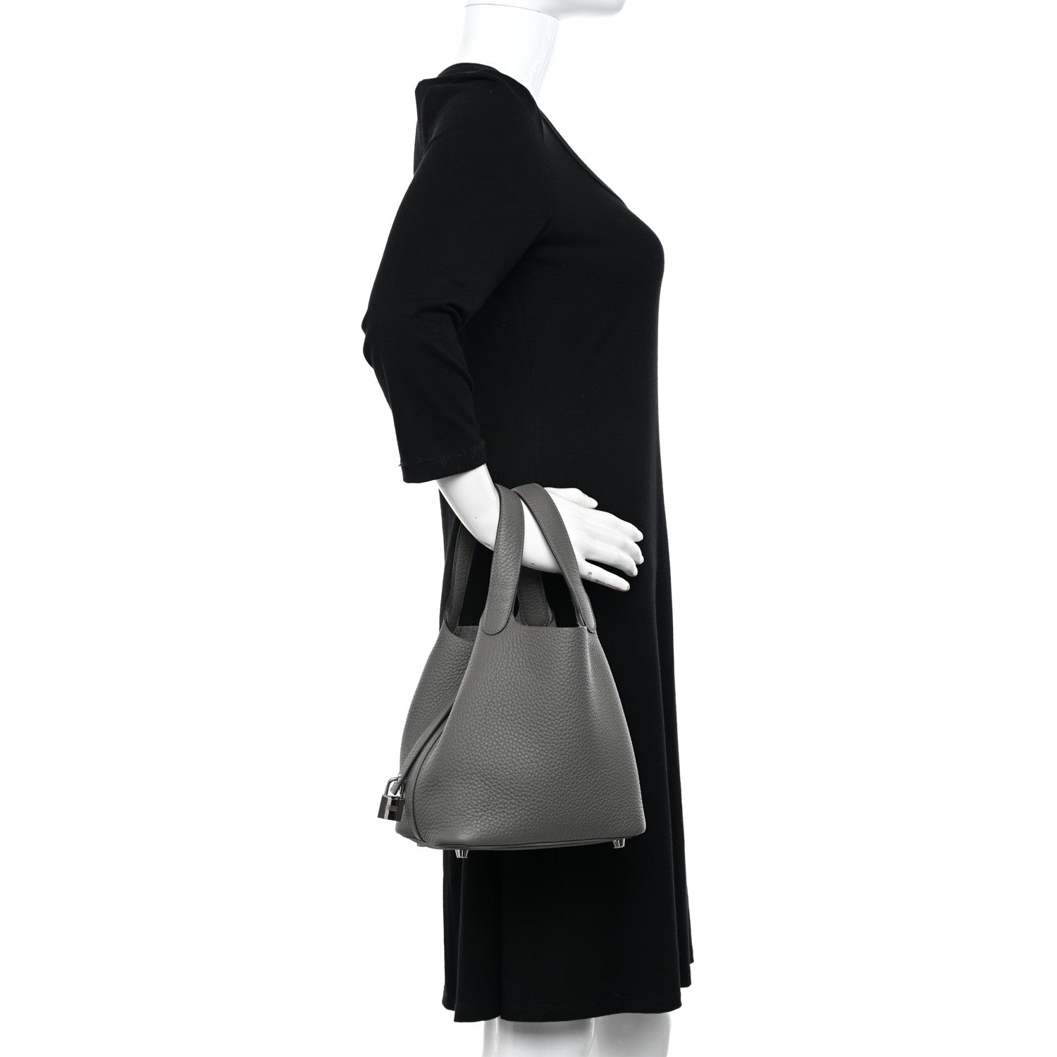 Hermes Taurillon Clemence Picotin Lock 18 PM Gris Meyer 2 of 11