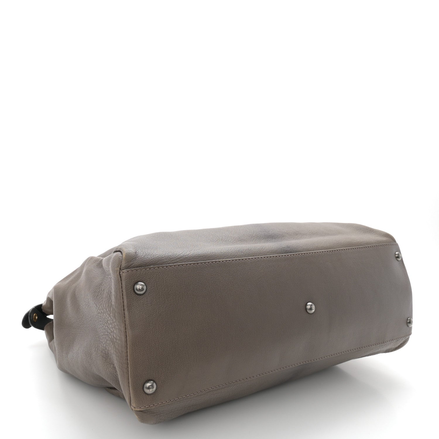 Fendi Goatskin Zucca Large Peekaboo Iconic Satchel Taupe Tobacco Moro Tortora 4 of 14