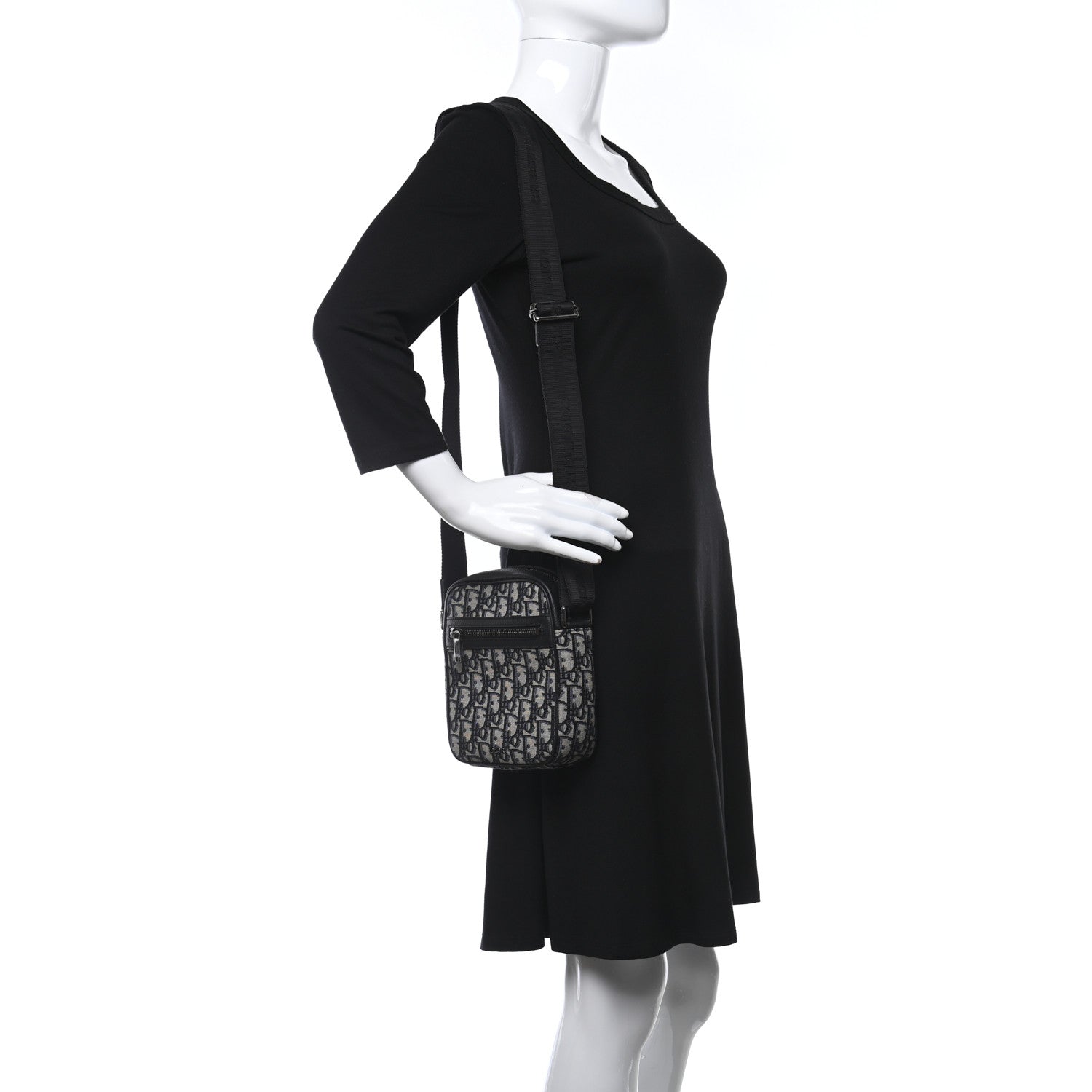 Christian Dior Oblique Messenger Pouch Beige Black 2 of 11