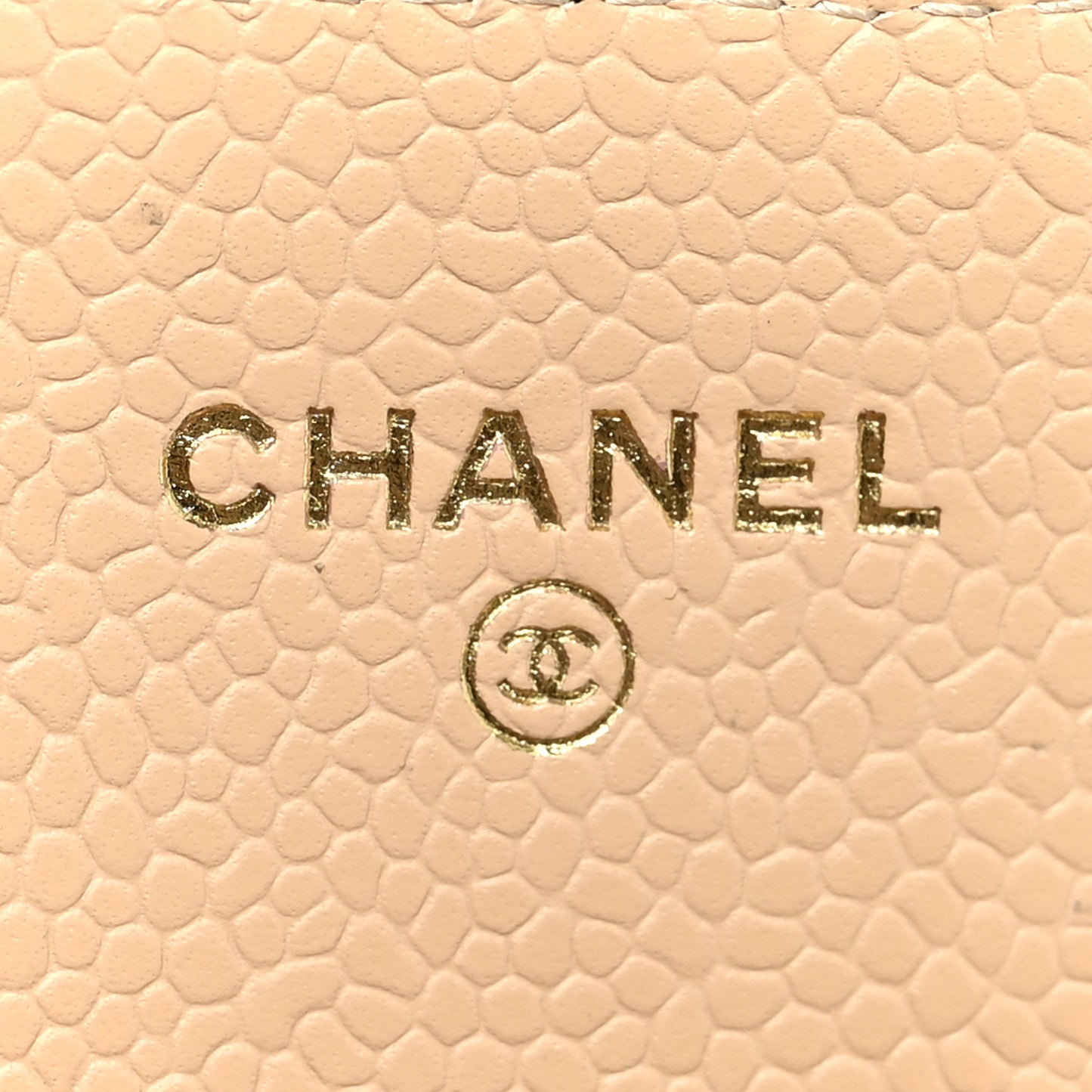 Caviar Quilted Flap Card Holder Wallet Beige
