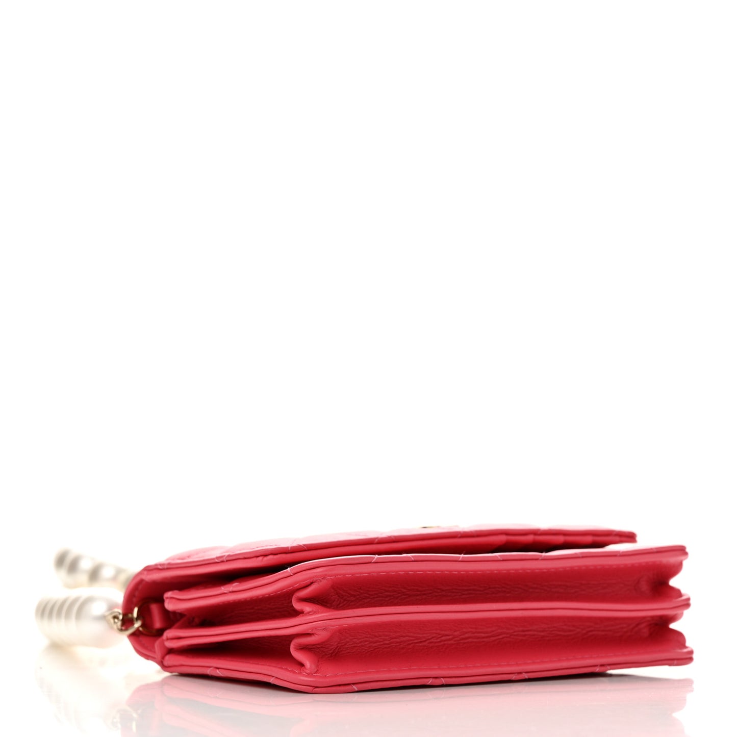 Calfskin Quilted Mini Maxi Pearls Wallet On Chain WOC Pink