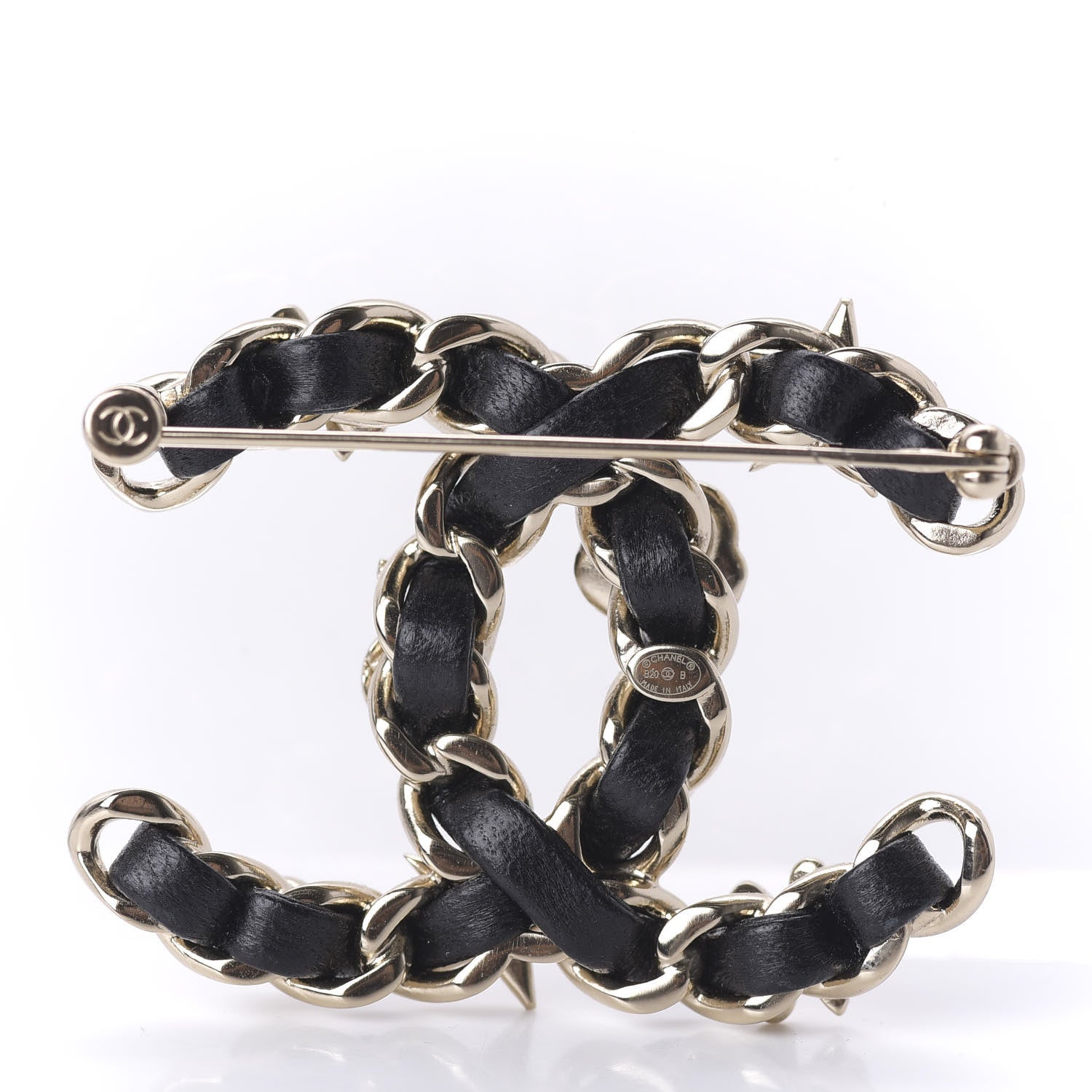 Chanel Lambskin Pearl Strass Sergeant Brooch Gold 3 of 5