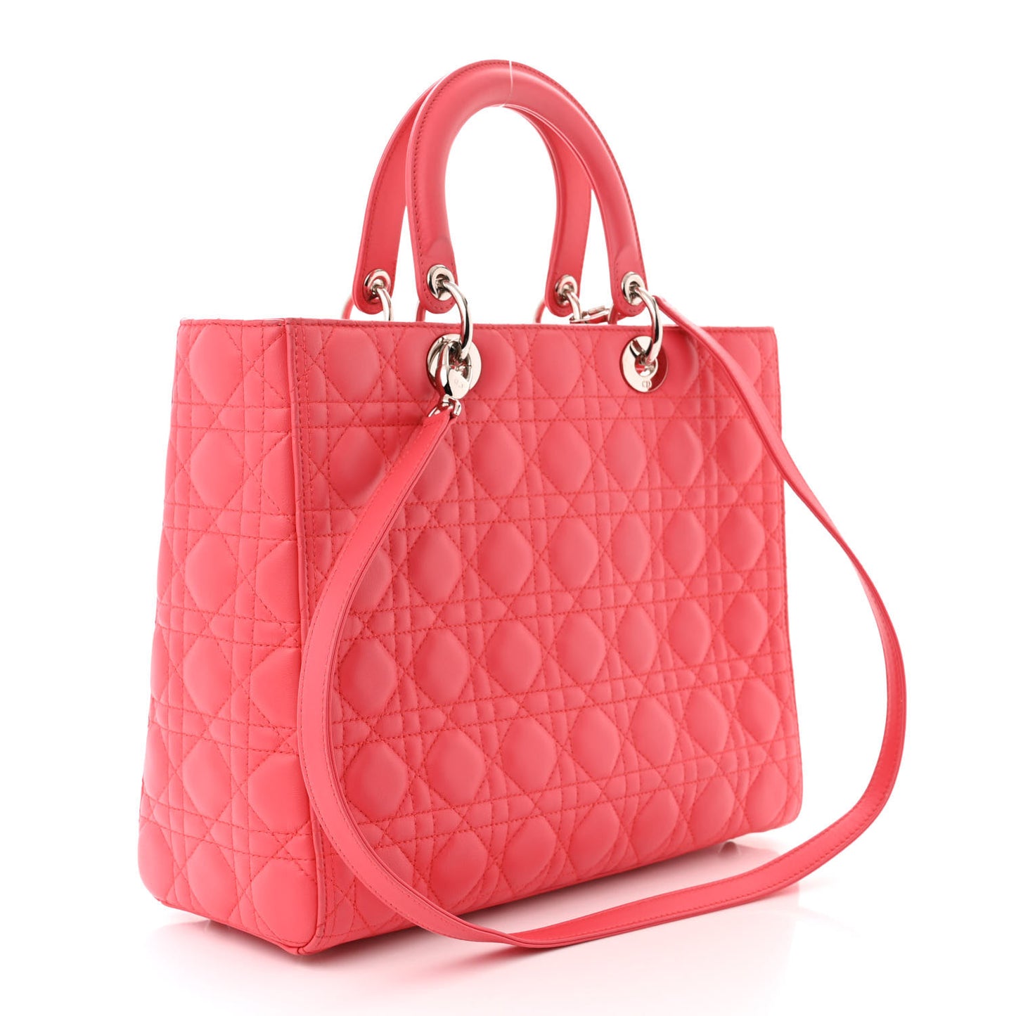 Lambskin Cannage Large Lady Dior Pink