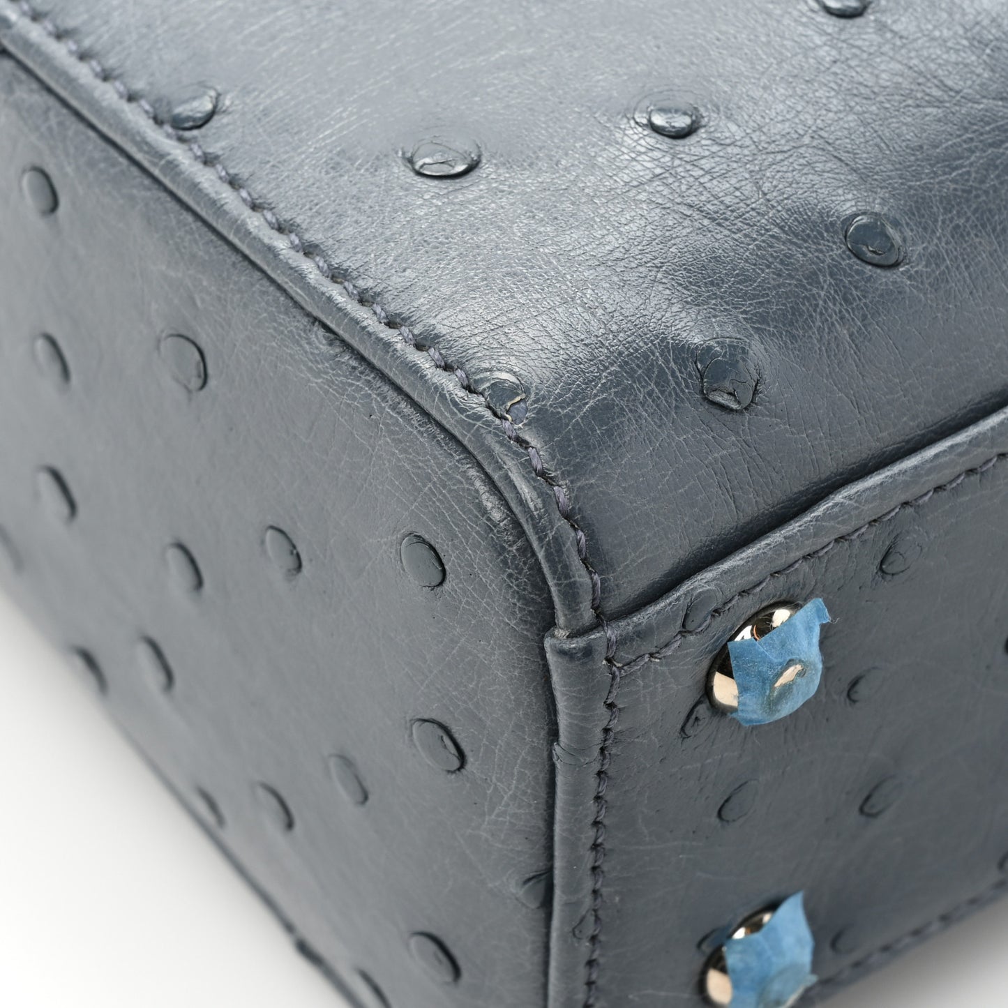 Ostrich Mini Lady Dior Dark Grey