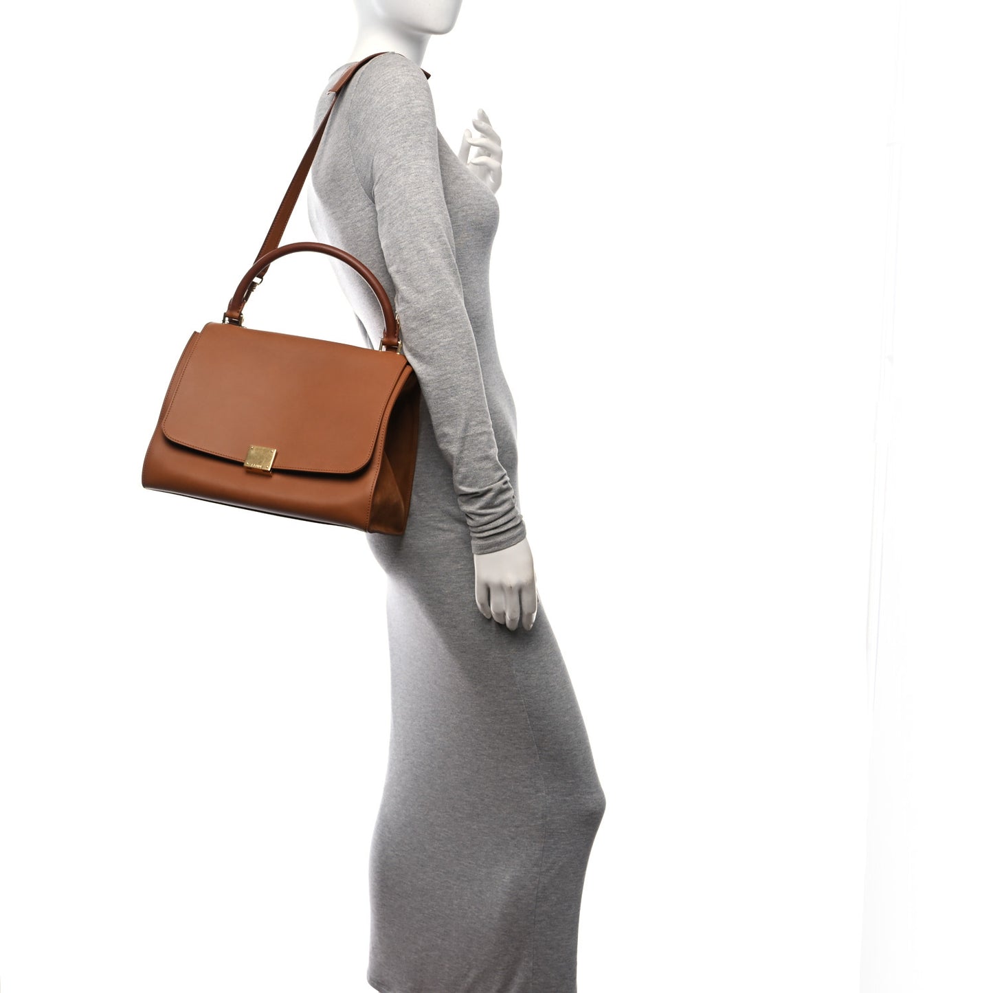 Natural Calfskin Small Trapeze Tan