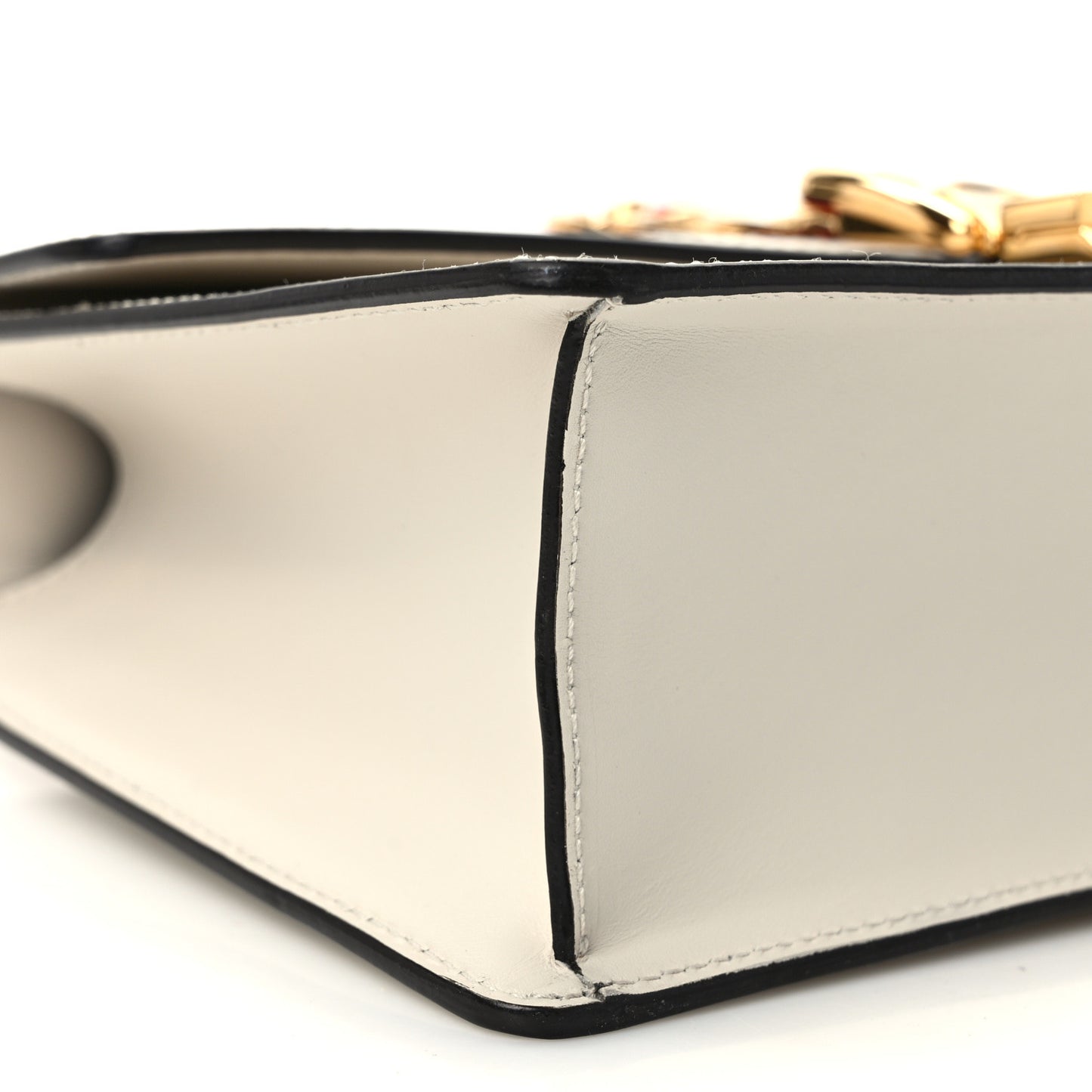 Calfskin Web Medium Sylvie Top Handle Bag White