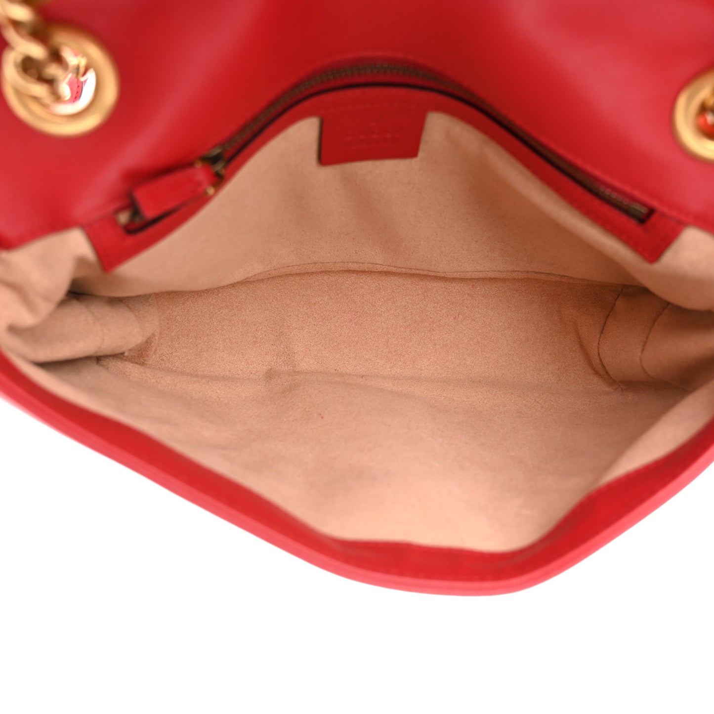 Calfskin Matelasse Small GG Marmont Shoulder Bag Hibiscus Red