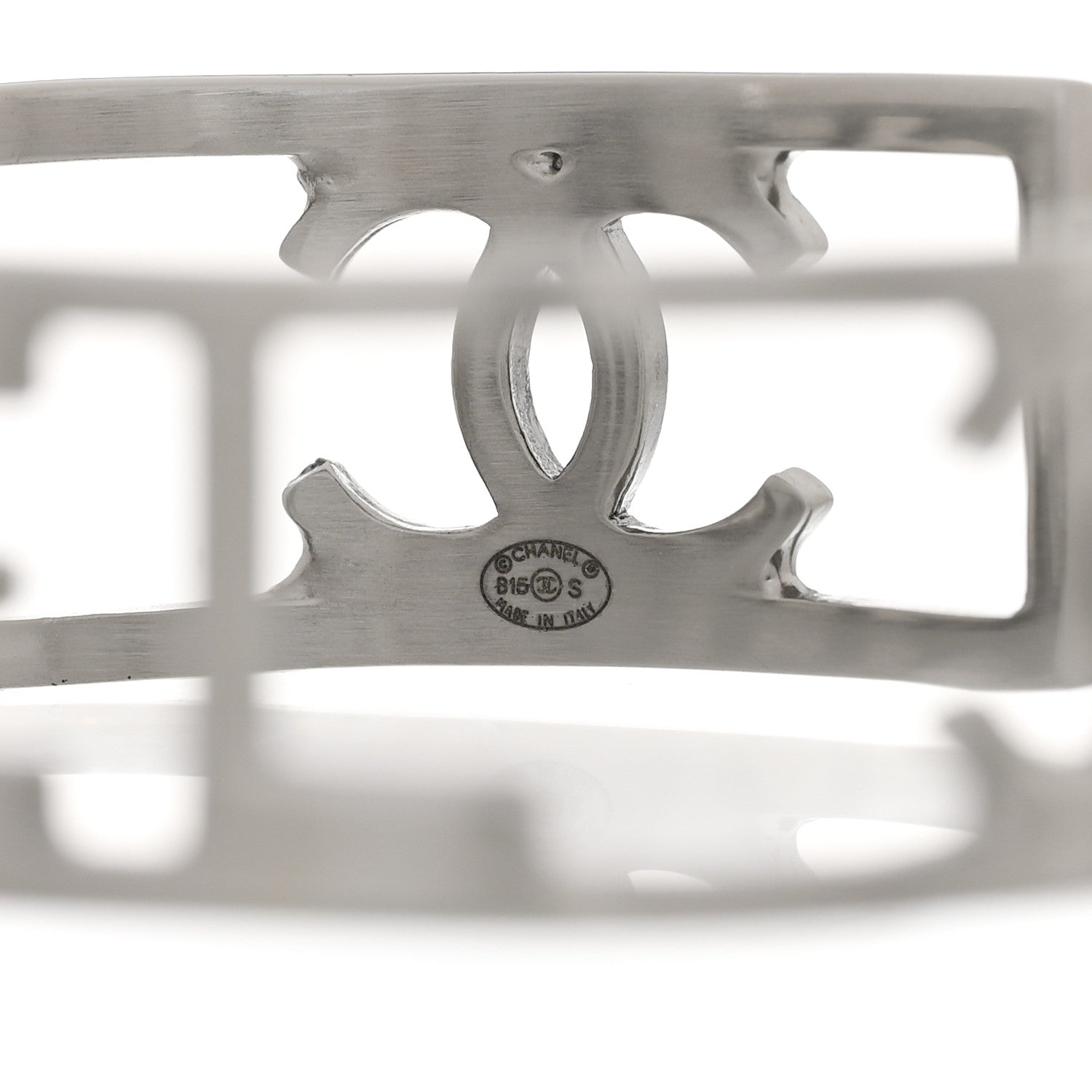 Chanel Ruthenium Logo Cuff Bracelet 4 of 5