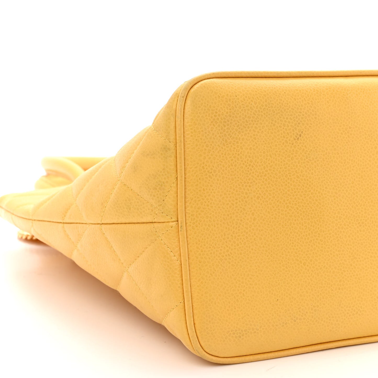 Caviar Quilted Medallion Tote Yellow
