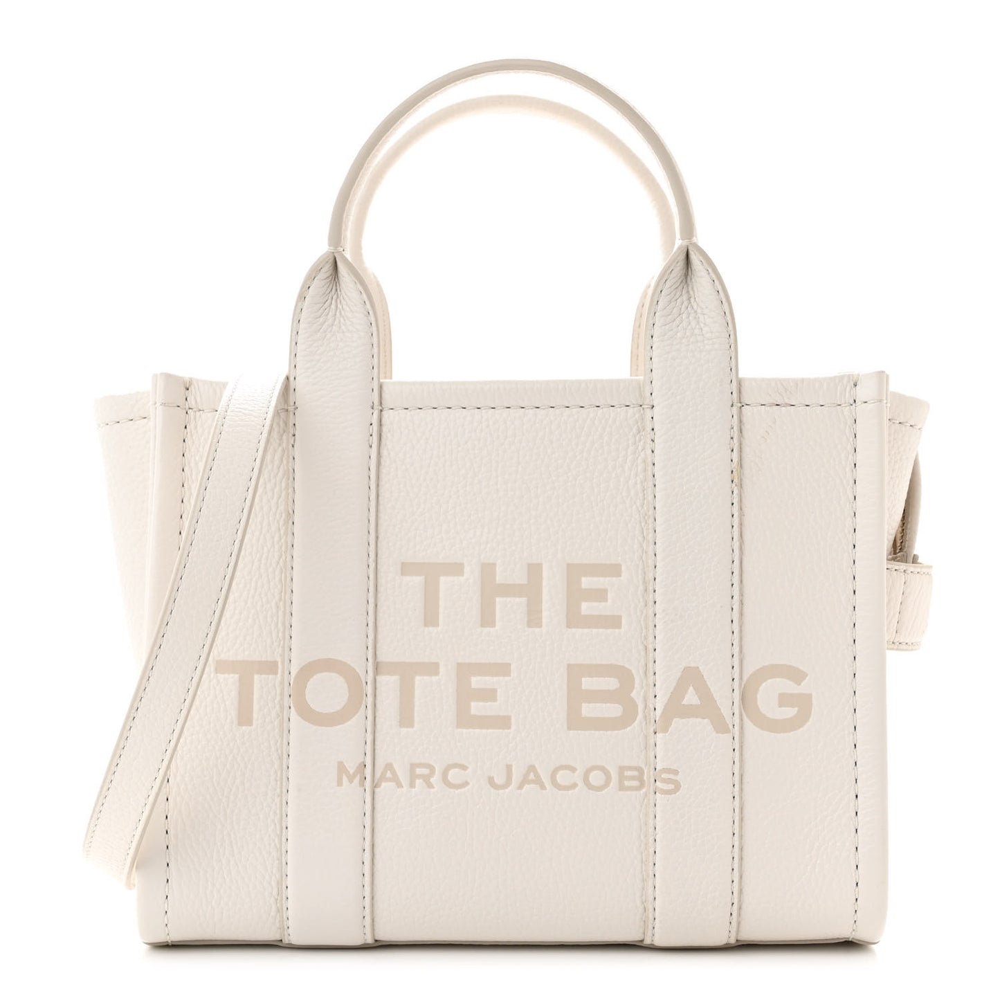 Grained Calfskin Mini The Tote Bag Cotton Silver