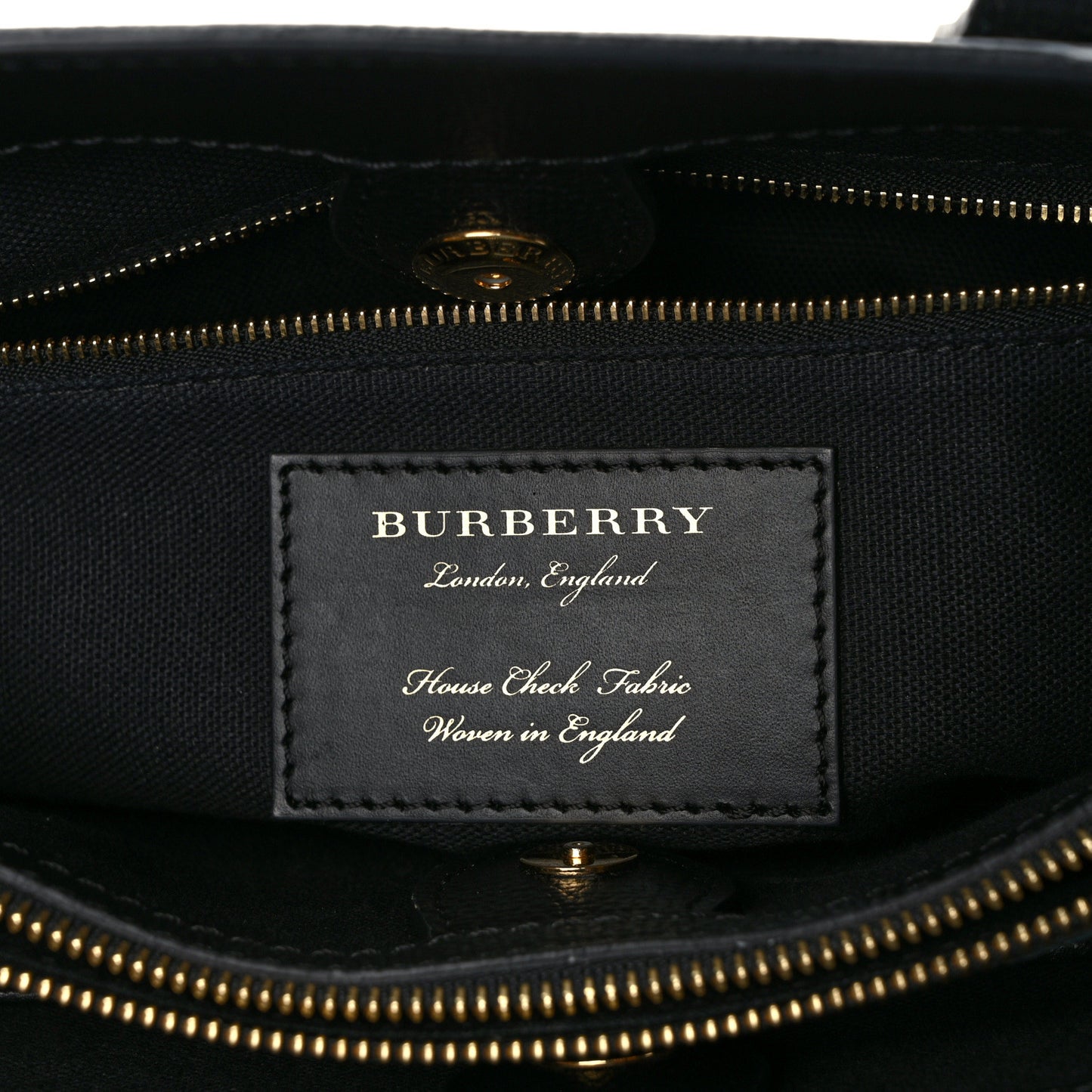 Derby Calfskin House Check Medium Banner Tote Black