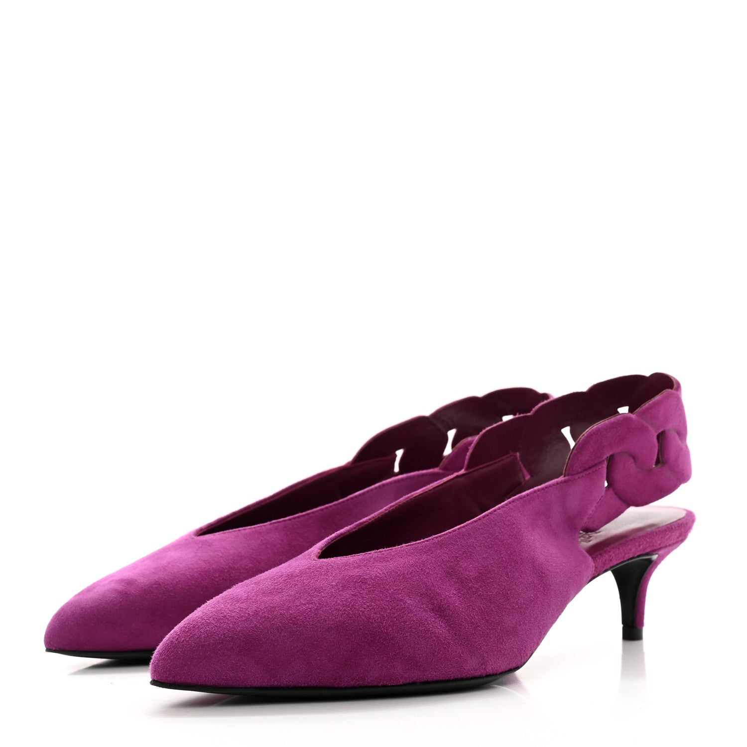 Hermes Suede Goatskin Gabriela 40 Pumps 36 Violet Heliotrope 3 of 9