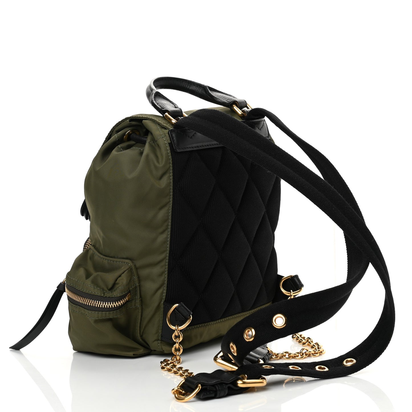 Nylon Small Crossbody Rucksack Backpack Canvas Green