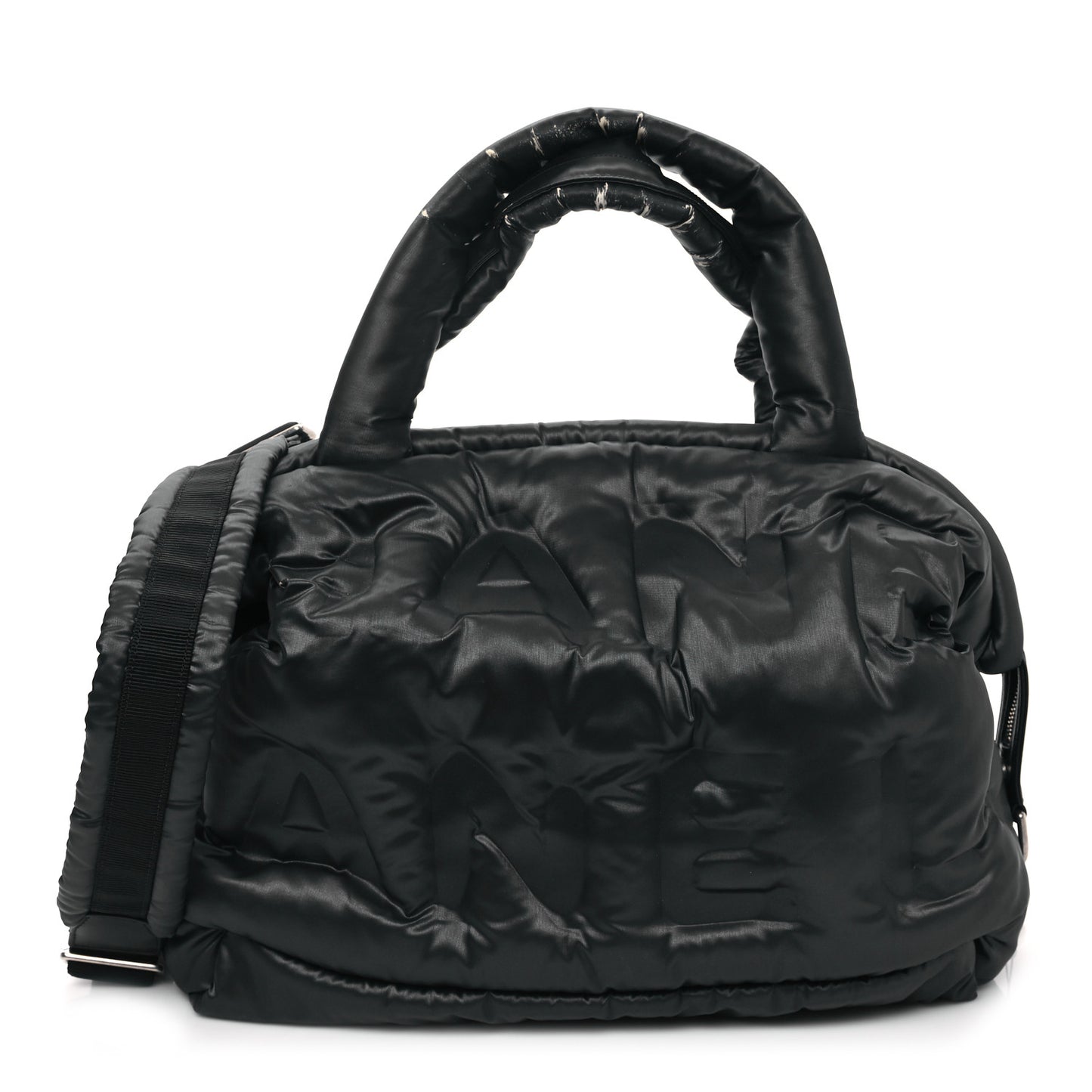 Nylon Embossed Doudoune Bowling Bag Black